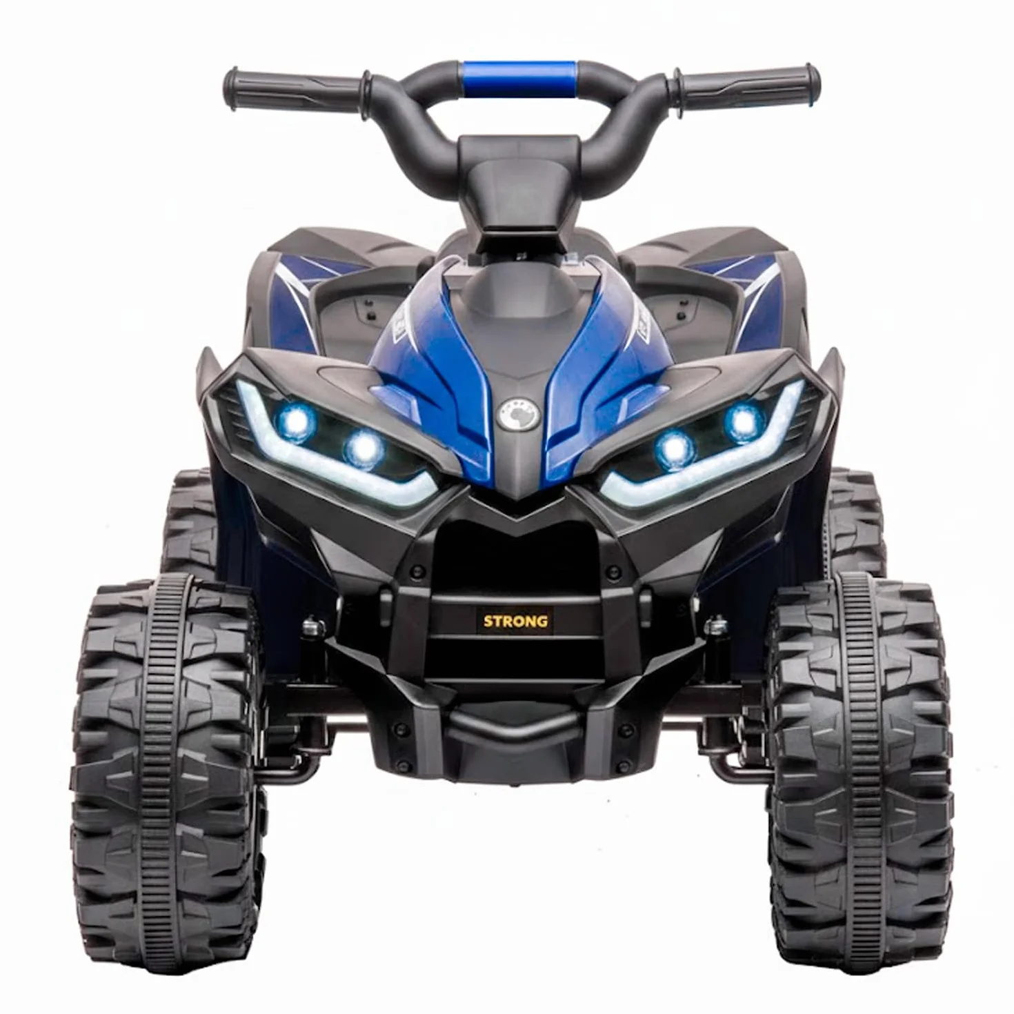 BRICOZONE Quad Elettrico Per Bambini 12V ATV Con Doppio Motore 35W Luci LED Musica MP3 USB Due Velocità 3 6 Km H Per Bambini 3 5 Anni (Blu)
