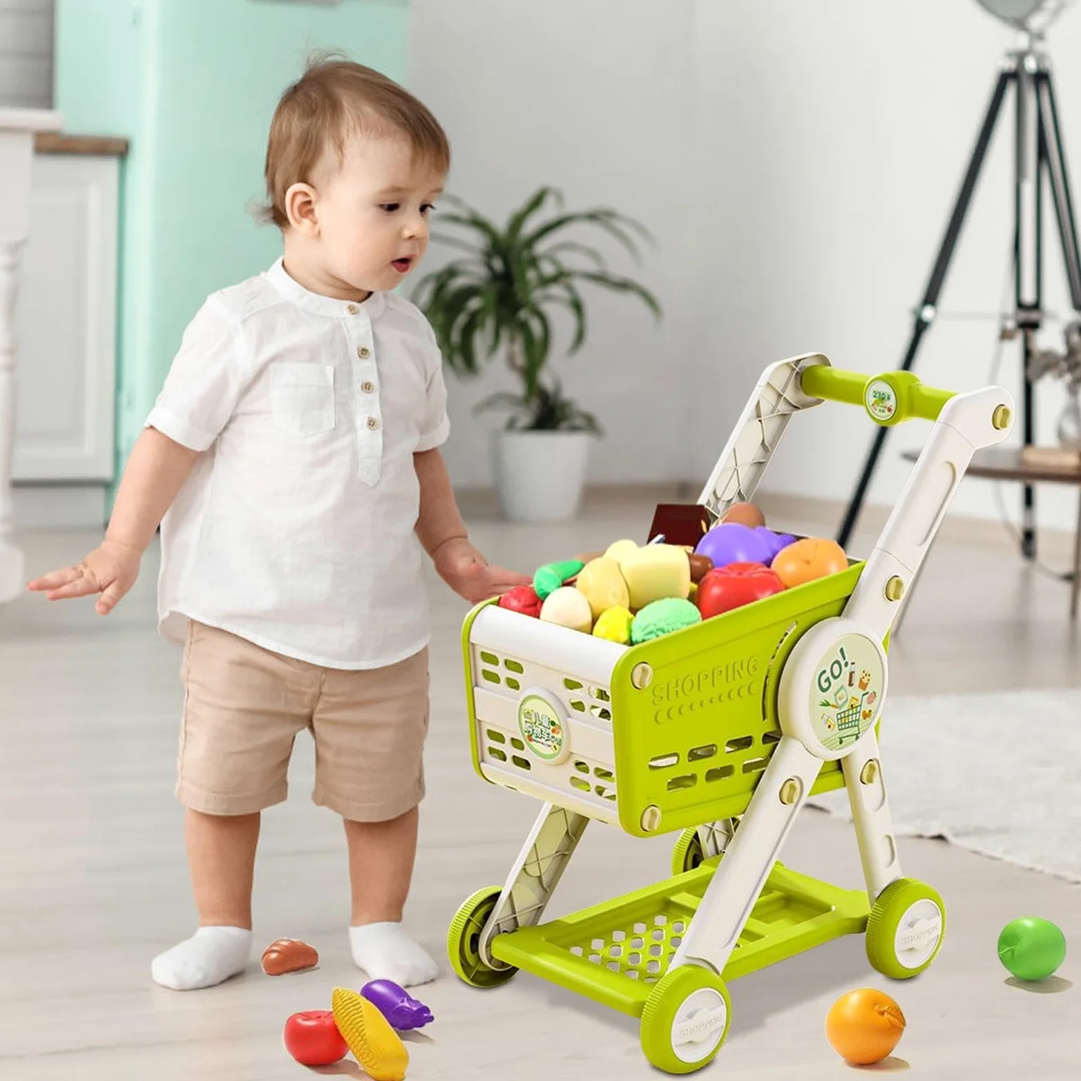 Carrello Della Spesa Giocattolo Cesto Della Spesa Giochi Supermercato | Simbolico Per Accessori Apprendimento Bambini 1-3 Anni Bambina Casa Delle Bambole