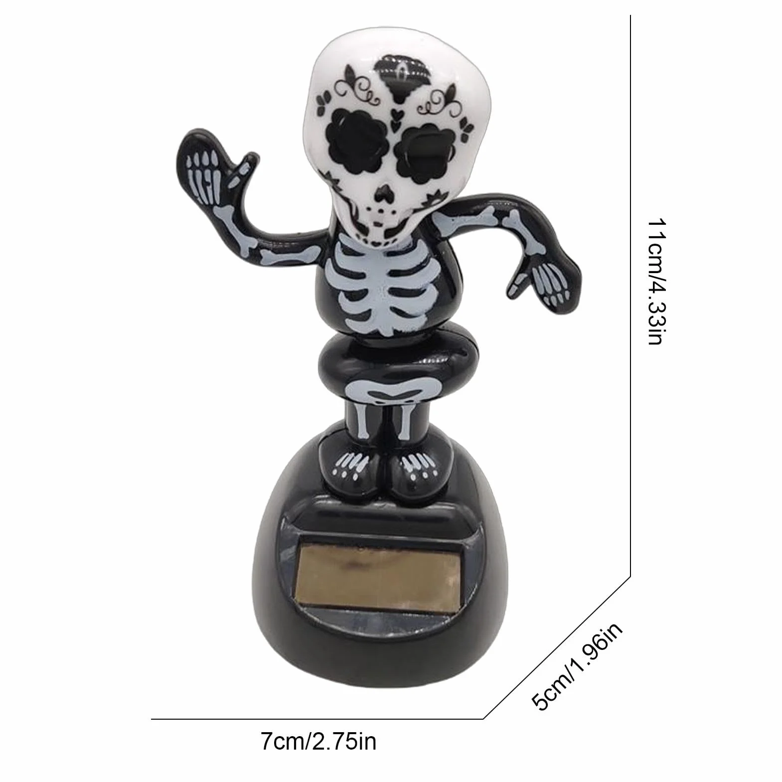 Generico Scheletro Di Auto Ad Energia Solare - Ornamento Di Scheletro Per Cruscotto 'auto | Figure Danzanti Solari | Giocattoli Per Cruscotto Auto In Movimento