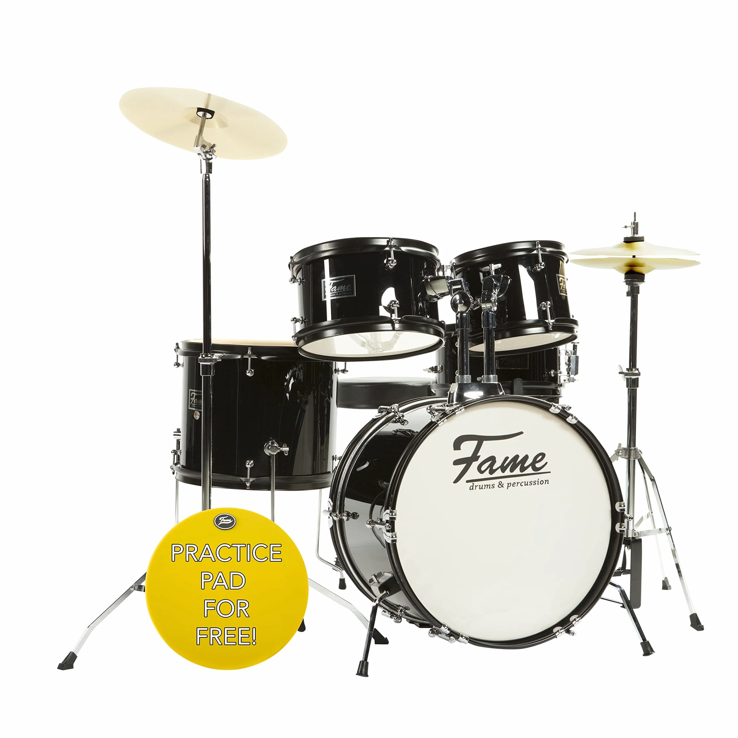 Fame JBJ1049A-K "Elias" 5-Piece Drum Kit (Black) - Batteria set