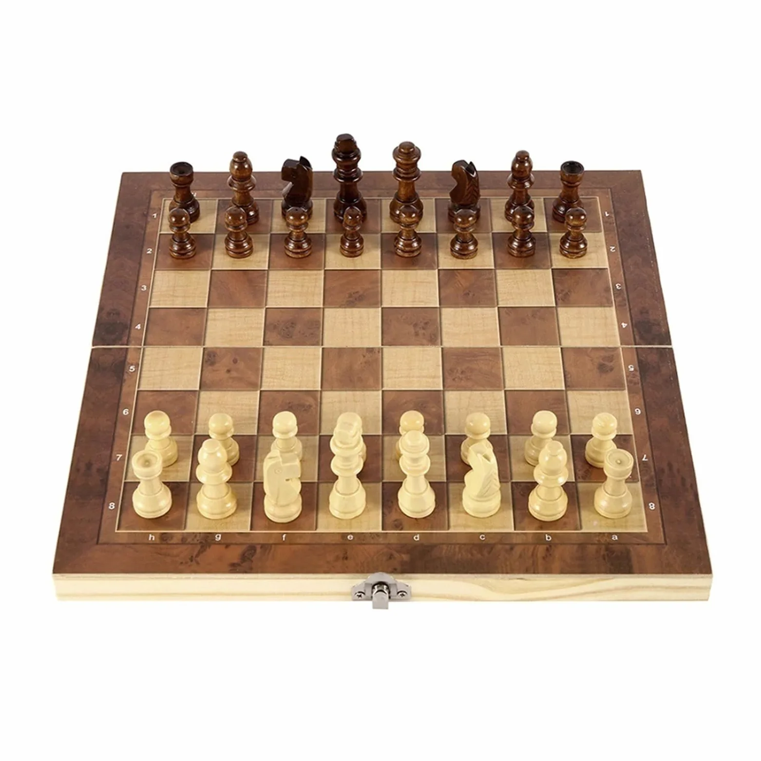 Set di Scacchi Classico 3 in 1 e Gioco Internazionale da Competizione Standard per Decorazioni Regalo e Scuola (Marrone XX)