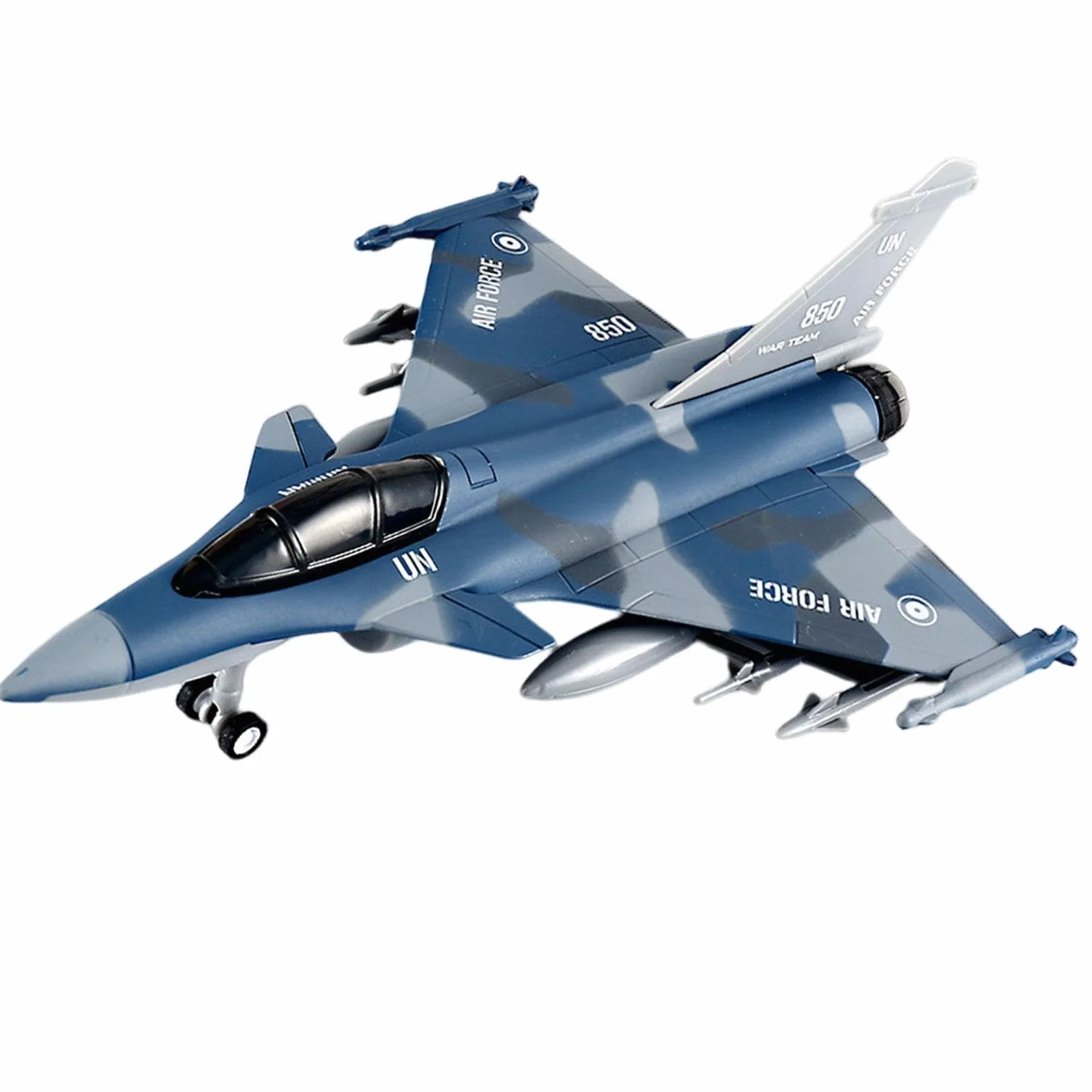 kowaku Aeroplano Tirare Indietro Giocattolo Jet da Combattimento Giocattolo, Regalo di Compleanno, Collezione Giocattolo Aereo Modello in Lega pressofusa, Blu