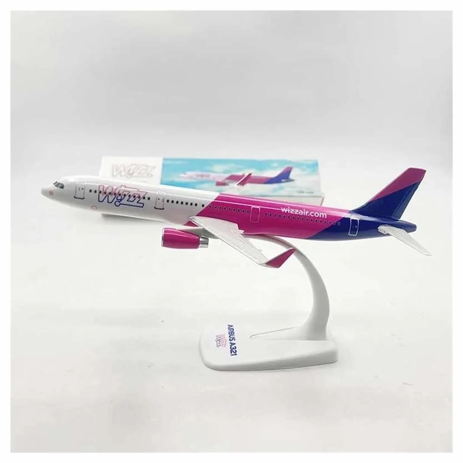 Aerei in Metallo in Miniatura Resina 20 Cm per WIZZ Air A321 Neo Modello Aeromobile Pressofuso in Miniatura Modello Aereo Kit per visualizzazione
