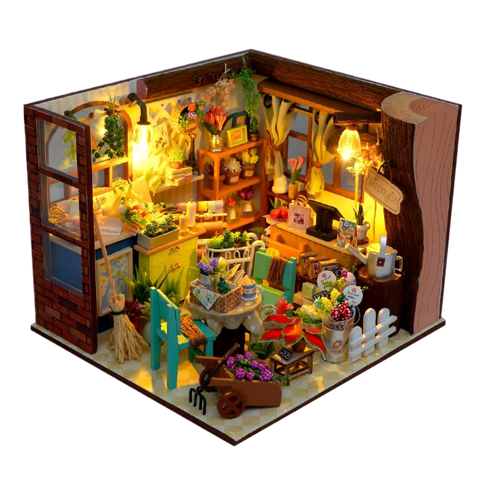 Kit fai da te per una casa in miniatura Giocattolo Di Costruzione | Kit Casa Delle Bambole Per la decorazione di scrivania, dormitorio, appartamento, libreria, soggiorno e