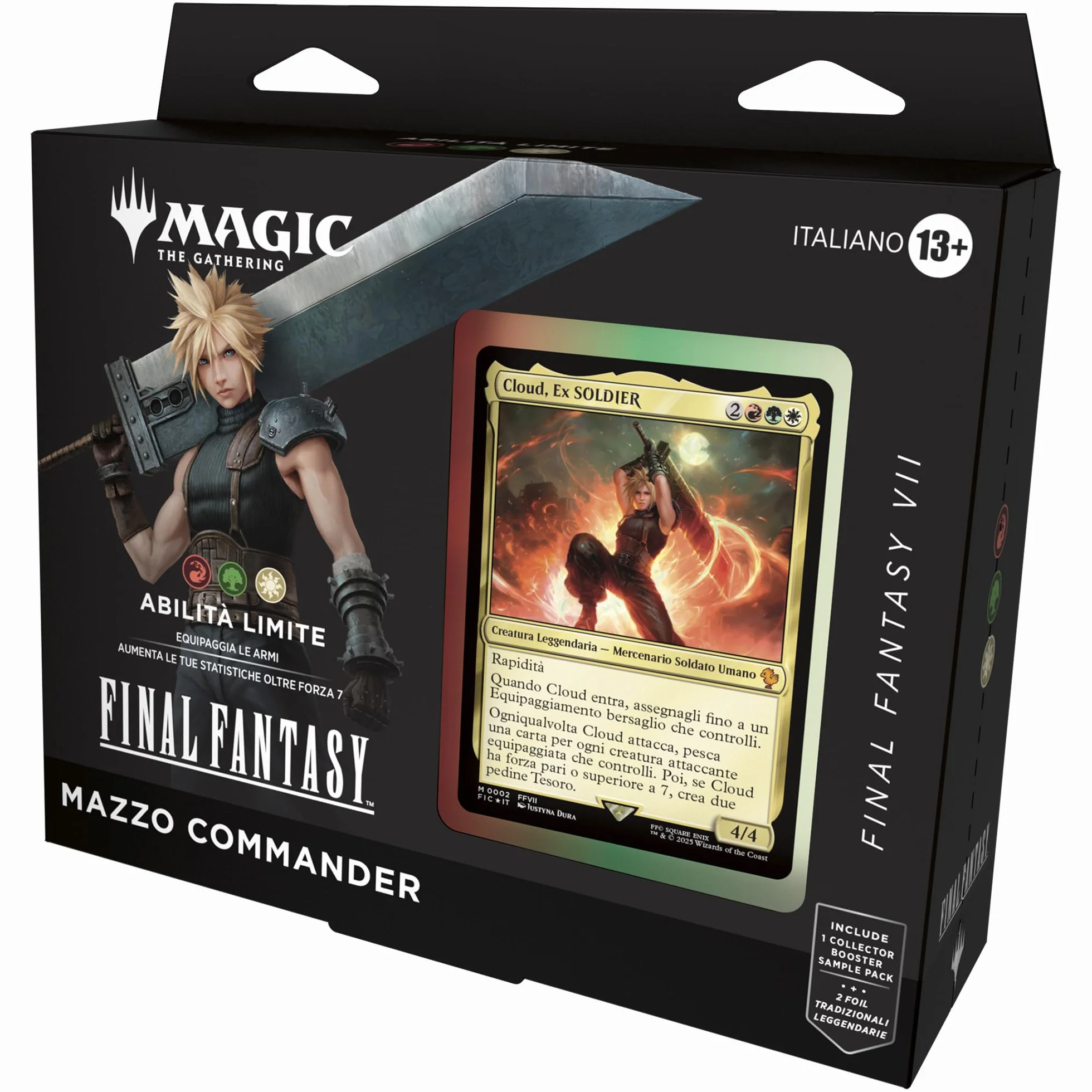 Mazzo Commander di Magic: The Gathering FINAL FANTASY VII - Abilità Limite (mazzo da 100 carte, Collector Booster Sample Pack da 2 carte + accessori) (Versione Italiana)