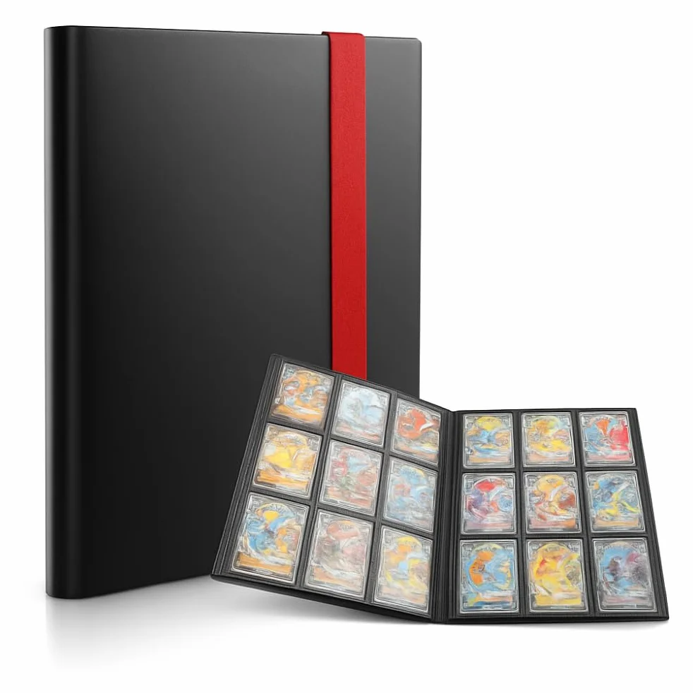 Raccoglitore Carte Collezionabili Album Porta Carte, Raccoglitore Carte 9 tasche 360 carte, box Album compatibile con carete Pokemon, YuGiOh,Magic