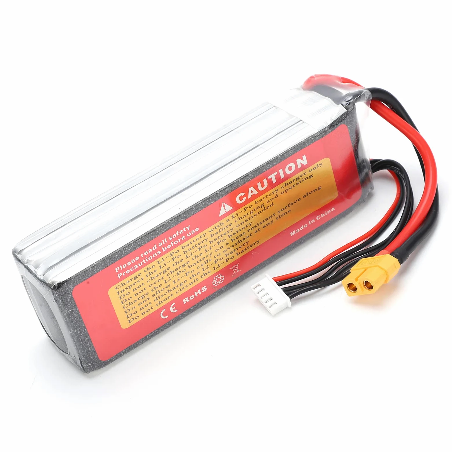 Cryfokt Batteria Lipo da 14,8 V 4500 MAh Batteria RC Durevole Ad Alte Prestazioni per Auto RC Barche Droni 135x42x35mm