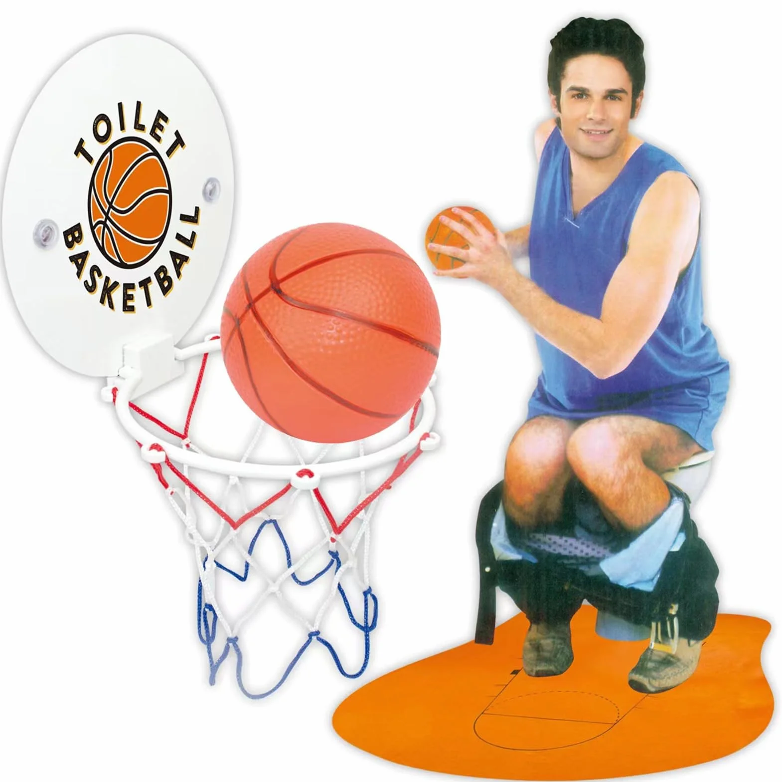 Pallacanestro per vasca da bagno - Tappetino da 29 pollici | Set da gioco in tessuto PVC: divertente giocattolo da bagno con cestino per riporre palline in rete, secchio, carta per porta per bambini,