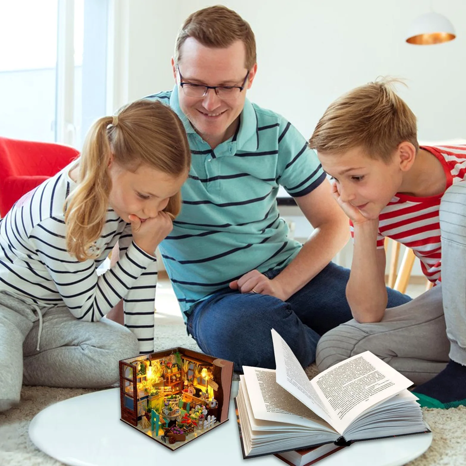 Kit fai da te per una casa in miniatura Giocattolo Di Costruzione | Kit Casa Delle Bambole Per la decorazione di scrivania, dormitorio, appartamento, libreria, soggiorno e