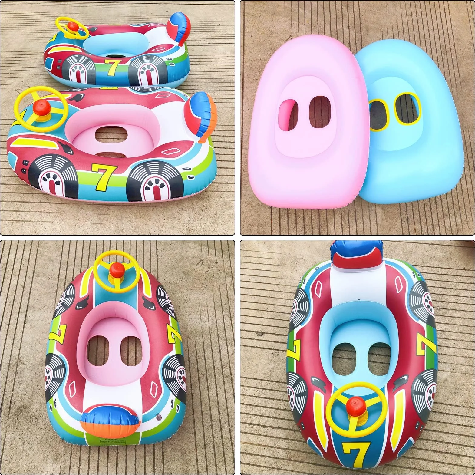 Anello da Nuoto per Bambini 6 Mesi a 36 Mesi, Piscine Gonfiabili per Bambini con Volante, Anello da Nuoto Gonfiabili, Galleggiante per Piscina per Bambini