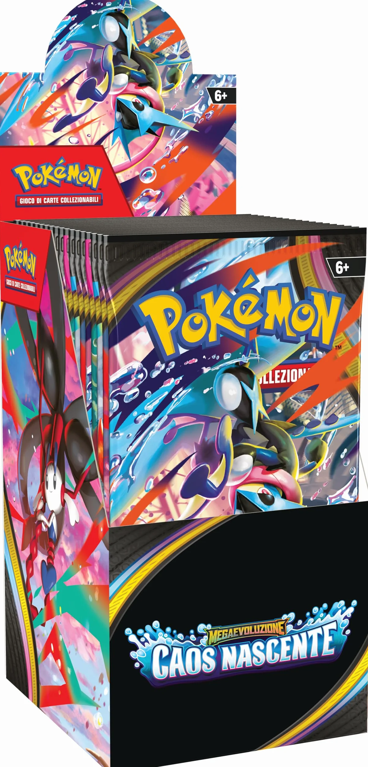 Pokémon: espositore di buste dell’espansione Megaevoluzione - Caos Nascente del GCC Pokémon (18 buste di espansione), Edizione in Italiano