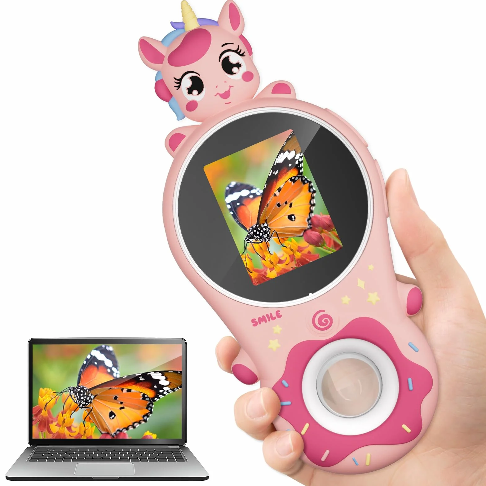 500x Microscopio per bambini digitale portatile - Mini lente di ingrandimento tascabile Miniscopio ottico scientifico educativo per ragazze, ragazzi, laboratorio di studio 5-7 8-12 adolescenti Regalo