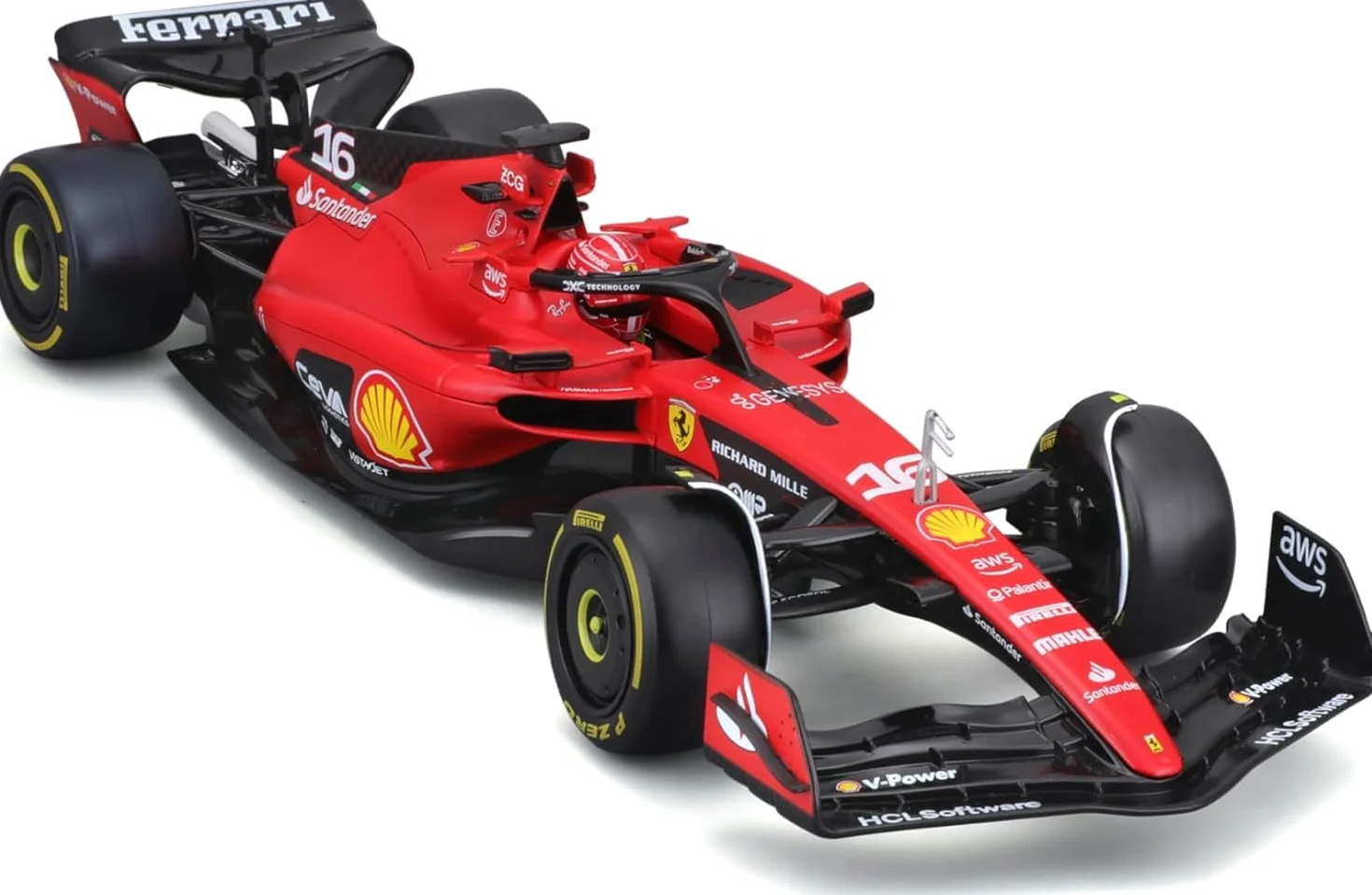 Ferrari SF-23 Charles Leclerc Nr 16 Stagione 2023 Formula 1 F1 - scala 1/24 23cm Modello Auto DieCast Bburago 18-26808-16