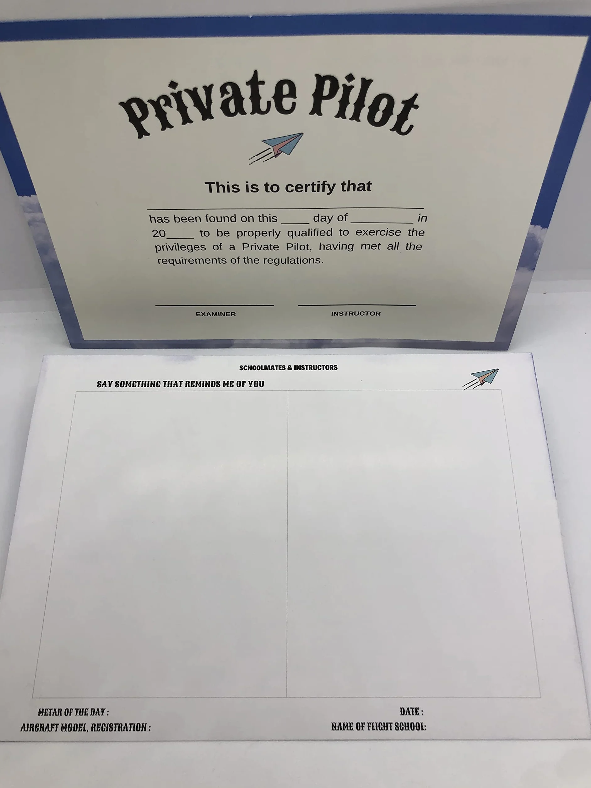 Pilota privato certificato pilota di addestramento di volo, volo da solo