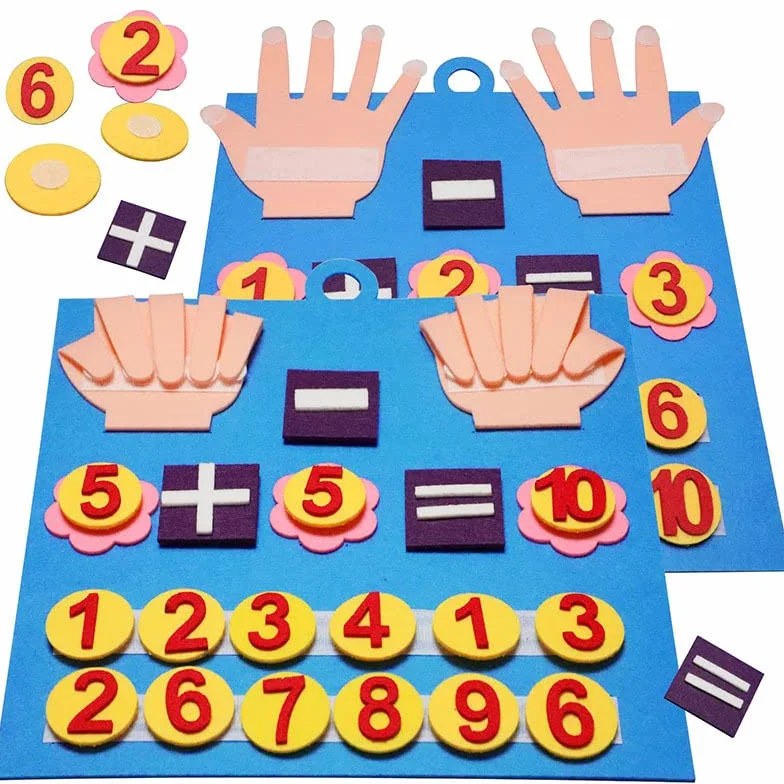 Feltro Board Numeri Montessori Apprendimento Bambino Addizione Sottrazione Matematica