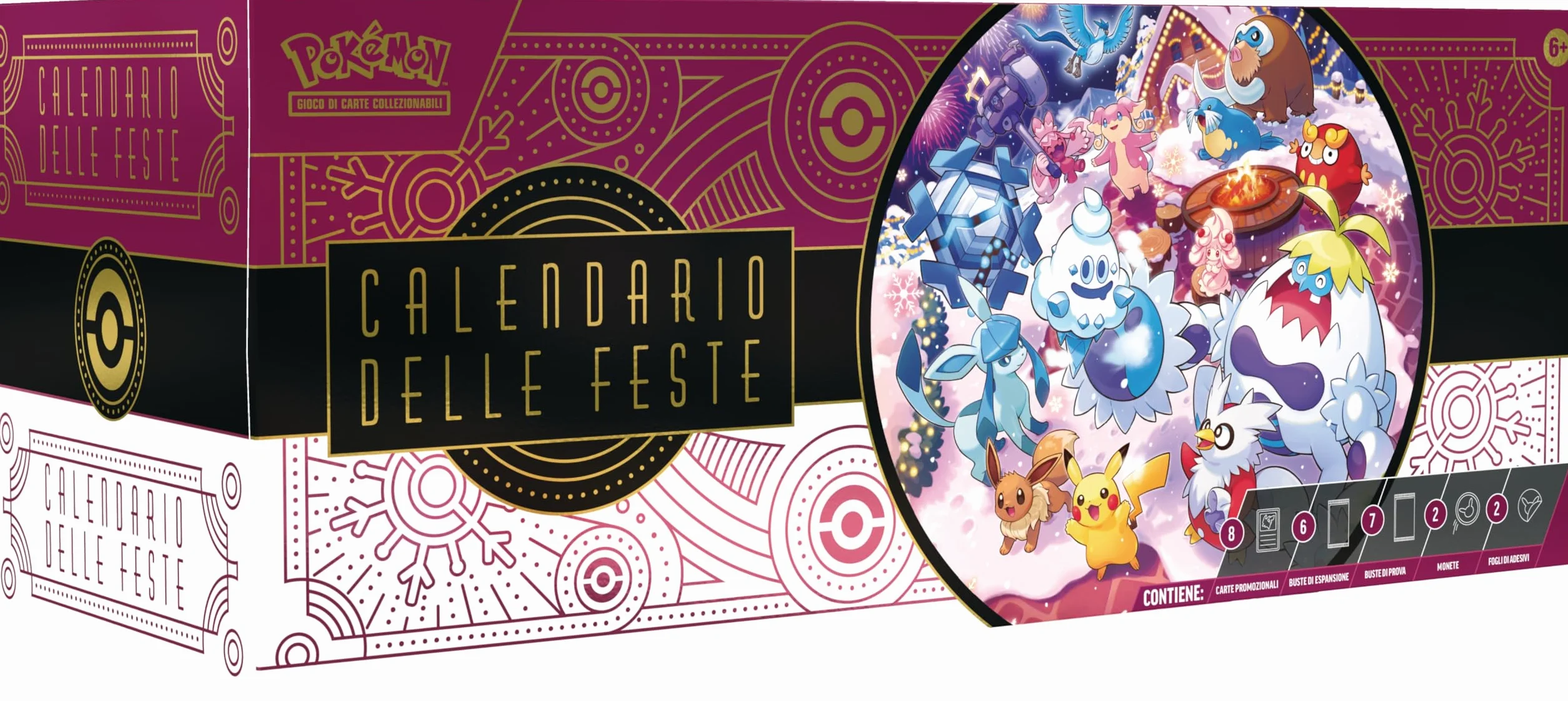 Pokémon: calendario delle feste del GCC Pokémon (otto carte olografiche, sei buste di espansione, sette buste di prova e tanto altro)