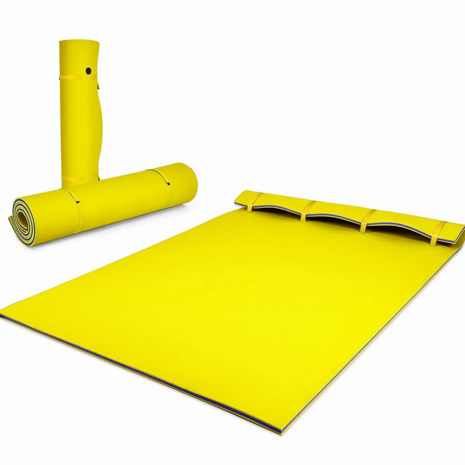 Tappeto Galleggiante, Tappeto d'Acqua Galleggiante Resistente agli Strappi per Lago, Tappeti Galleggianti per Piscina Ricreativa, Spiaggia, Lago, Disponibile, Adatto a più Utenti,Giallo,400x150x3.3cm