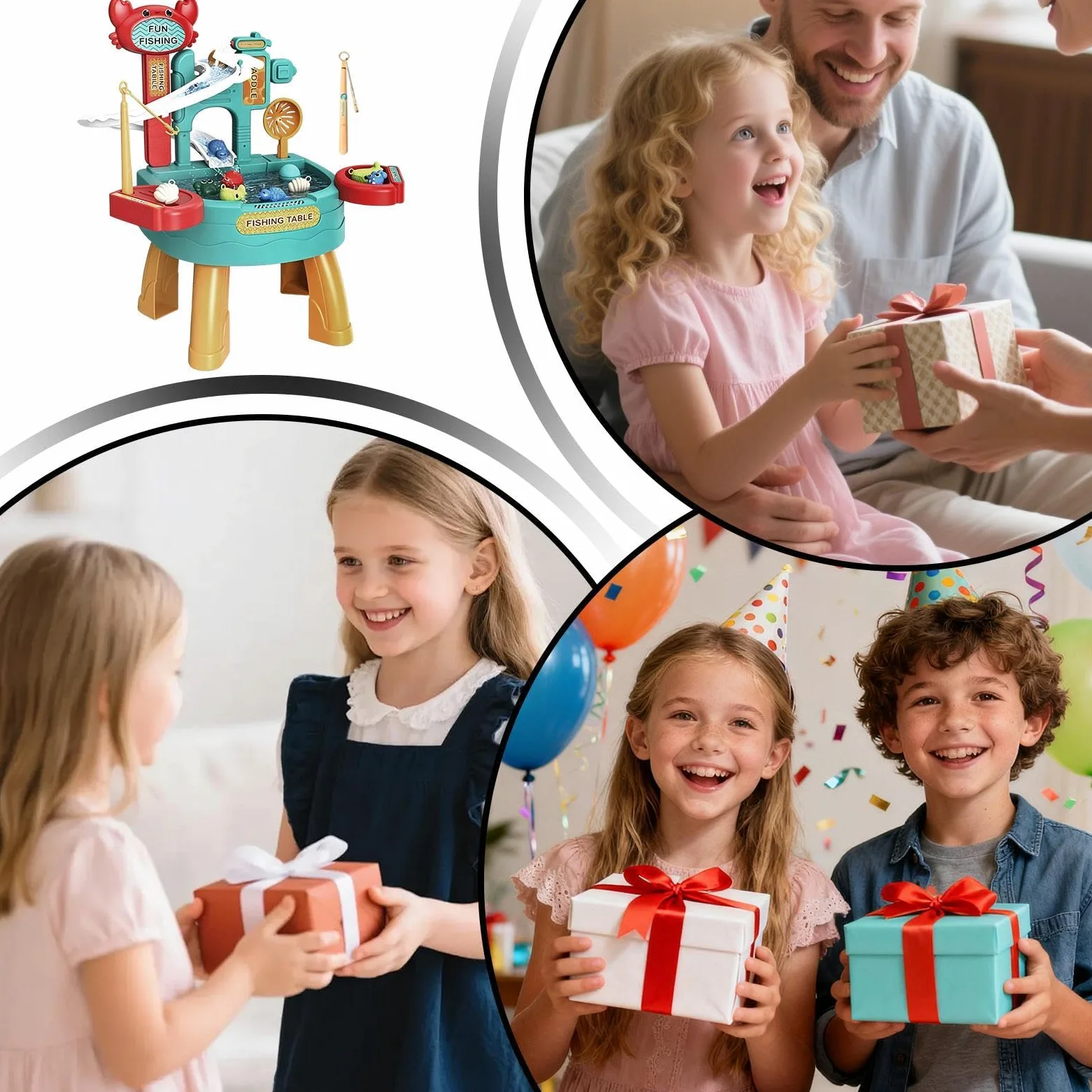 Tavolo Acqua Da Esterno Di Pesca Estivo | Di Pesca Per Bambini Per L'Età Prescolare Giardino Patio Spiaggia Campeggio Asilo Casa Bagno Sala Giochi Vacanze Compleanno