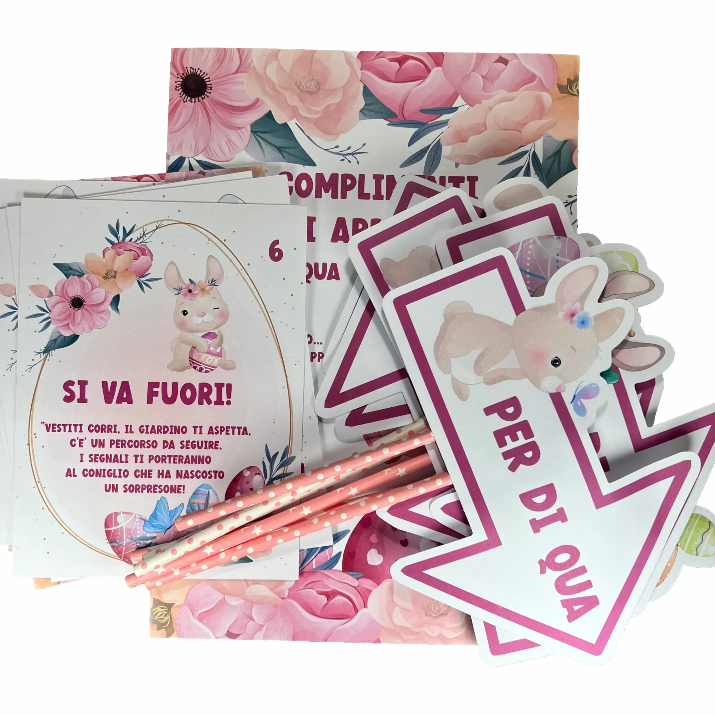 Caccia alle Uova di Pasqua – Set Completo Personalizzato per Bambini con Frecce, Indizi e Filastrocche – Stampa Grande Finale – Regalo Pasqua Divertente