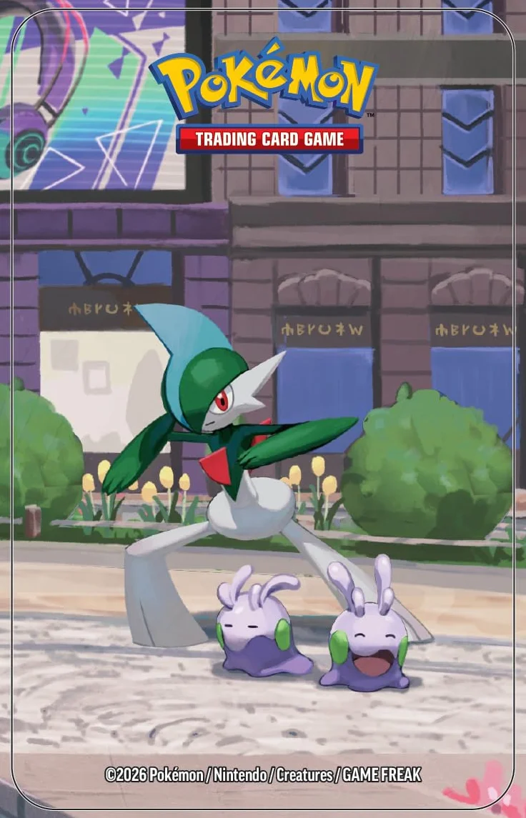 Pokémon: miniscatola da collezione Luminopoli (Gallade e Goomy) del GCC Pokémon (2 buste di espansione, 1 carta con l’illustrazione Pokémon della miniscatola e 1 foglio di adesivi), Ed. Italiano