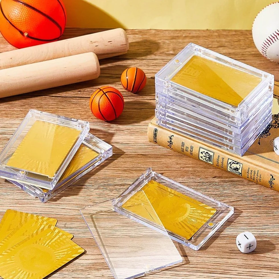 Porta Carte Magnetici In Acrilico da 20 Pezzi da 130 Pt 2,5x3,54 Pollici Porta Carte per La Conservazione di Carte Collezionabili di Baseball
