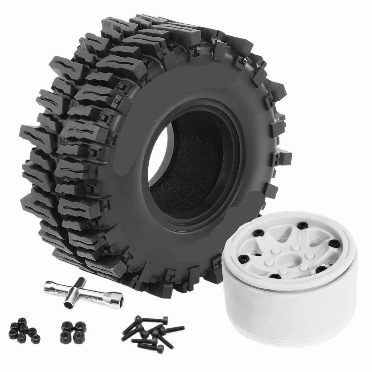 4PZ Cerchione Beadlock 2.2" 130mm 1/8 1/10 | Axial SCX10, Wraith, RR10, Capra, TRX4, YK4082(Black)