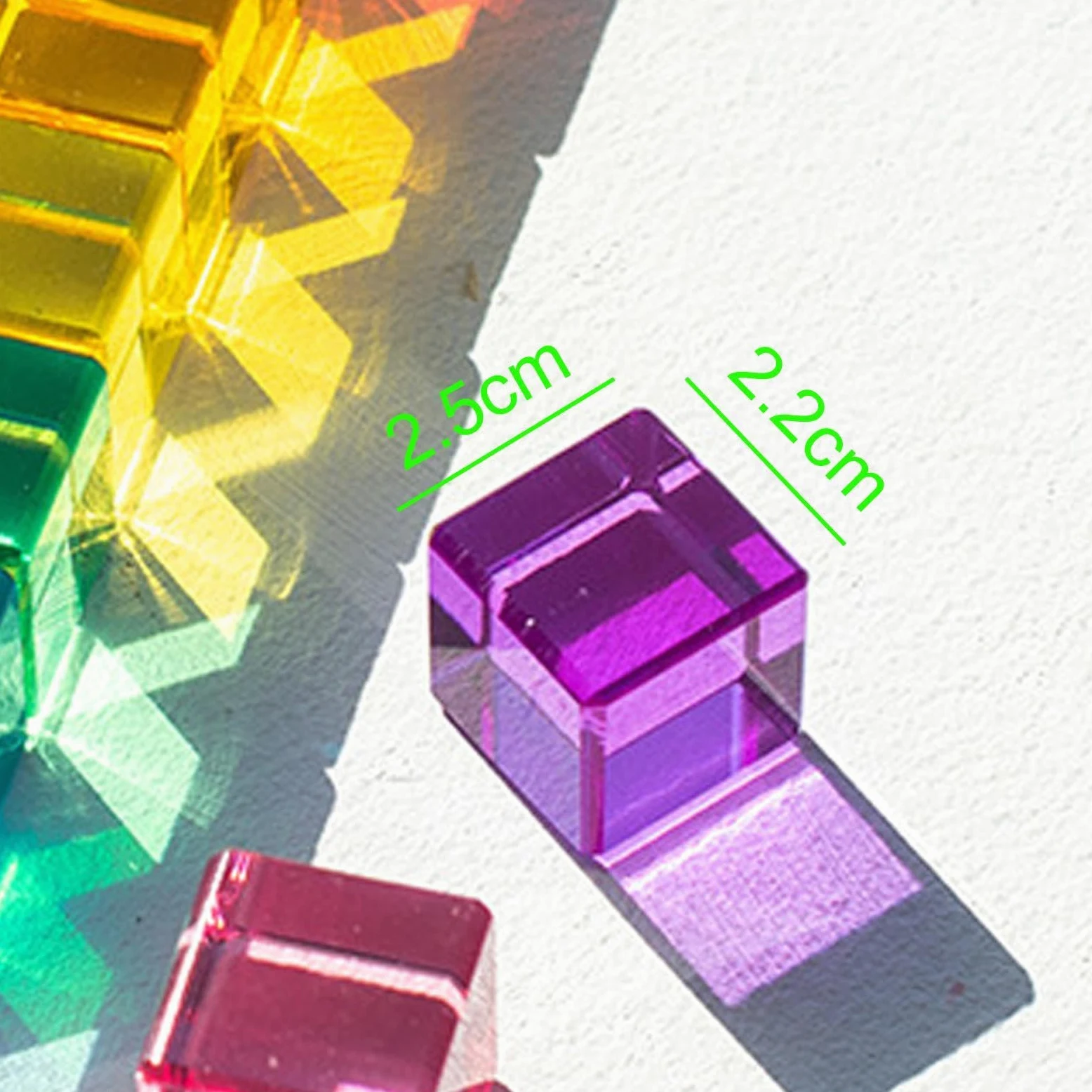 Giocattoli per L'allenamento Sensoriale con Blocchi da Costruzione Arcobaleno Realizzati in Cubi Acrilici per Il Gioco Creativo