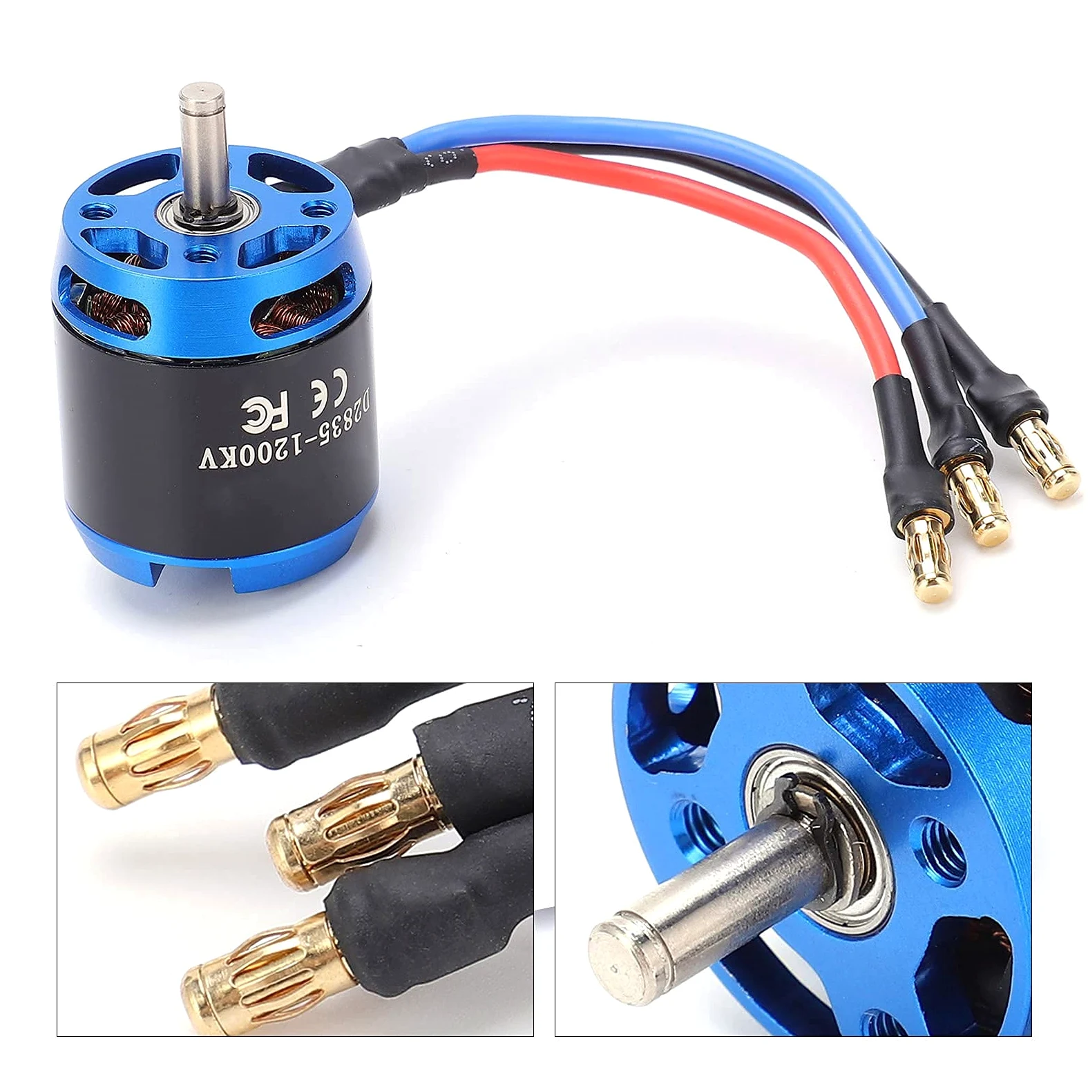 Motore Brushless, Resistente All'usura in Metallo, Motore per Quadricotteri 2835 1200KV, per UAV Modelli Aerei Velivoli Telecomandati