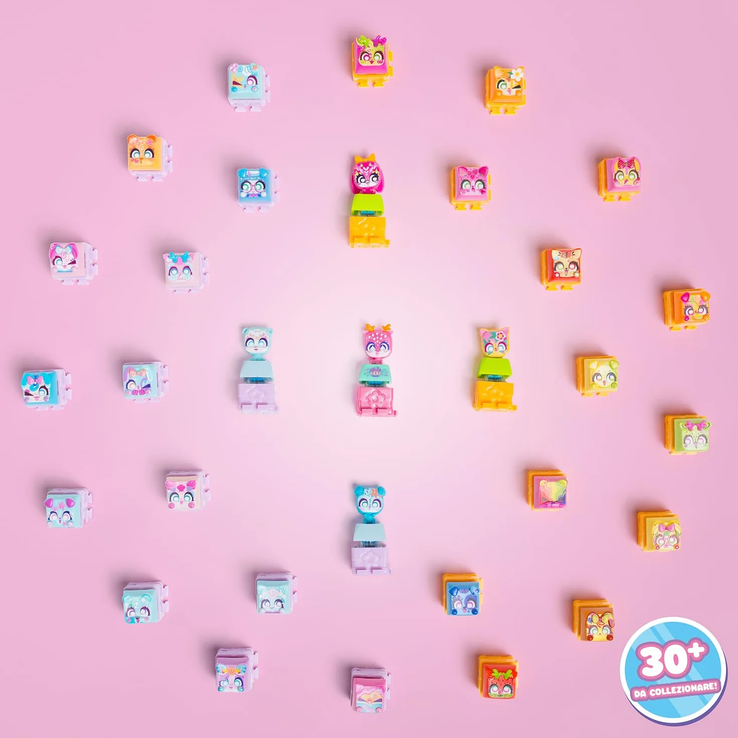 CLICKEEZ Multipack Serie 2 5 Mini Figure Kawaii Keycap Trasformabile Portachiavi Fidget Toy Sensoriale Effetto ASMR Gioco Collezionabile Da 6 Anni
