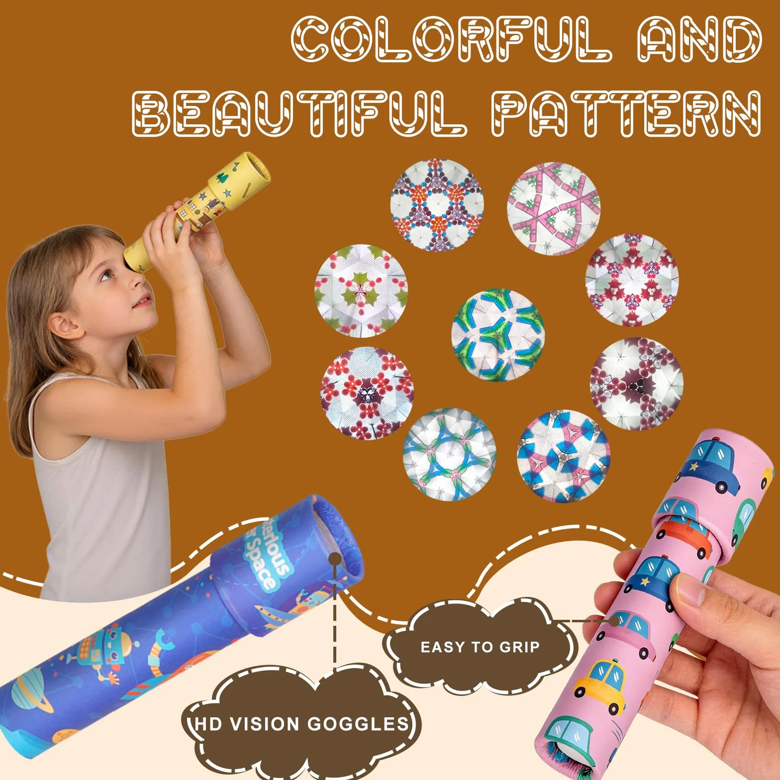 Caleidoscopi per Bambini 14 Pezzi, Giocattolo Caleidoscopio di Carta Classico, Bomboniere per Feste, Regalo Natale, Premio Scuola
