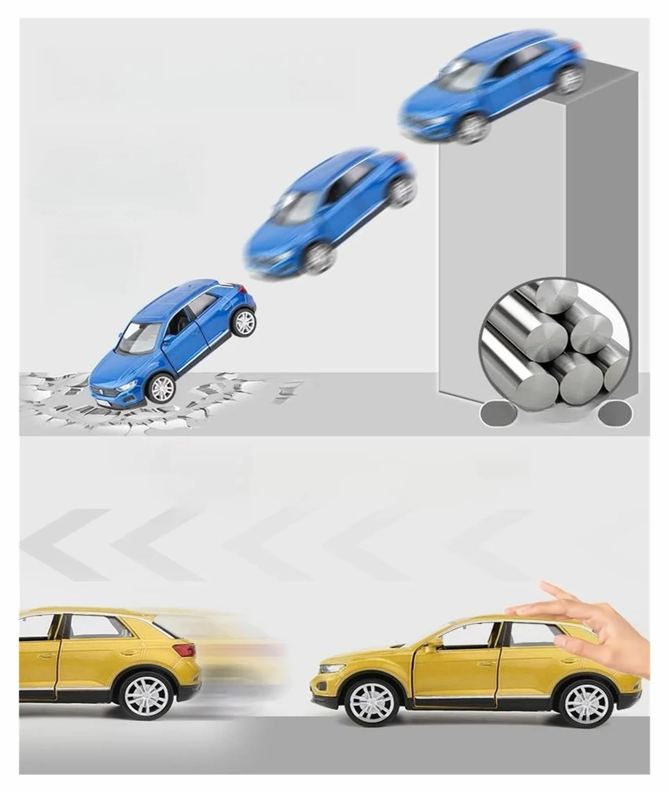 1/36 Per Volkswagen T-Roc Toy Car Model 5'' Diecast Alloy Sport SUV Veicolo In Miniatura Pull Back Collection Set Giochi Modello Auto per Hobby(Nero)