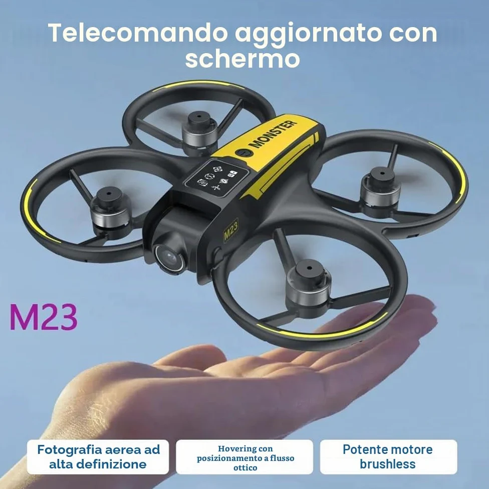 B 6k,Triple Battery,Drone m23 Professional 4k con Doppia Lente e Controllo dello Schermo, Rotazione acrobatica a 360 Gradi, decollo e atterraggio con Un Solo Pulsante