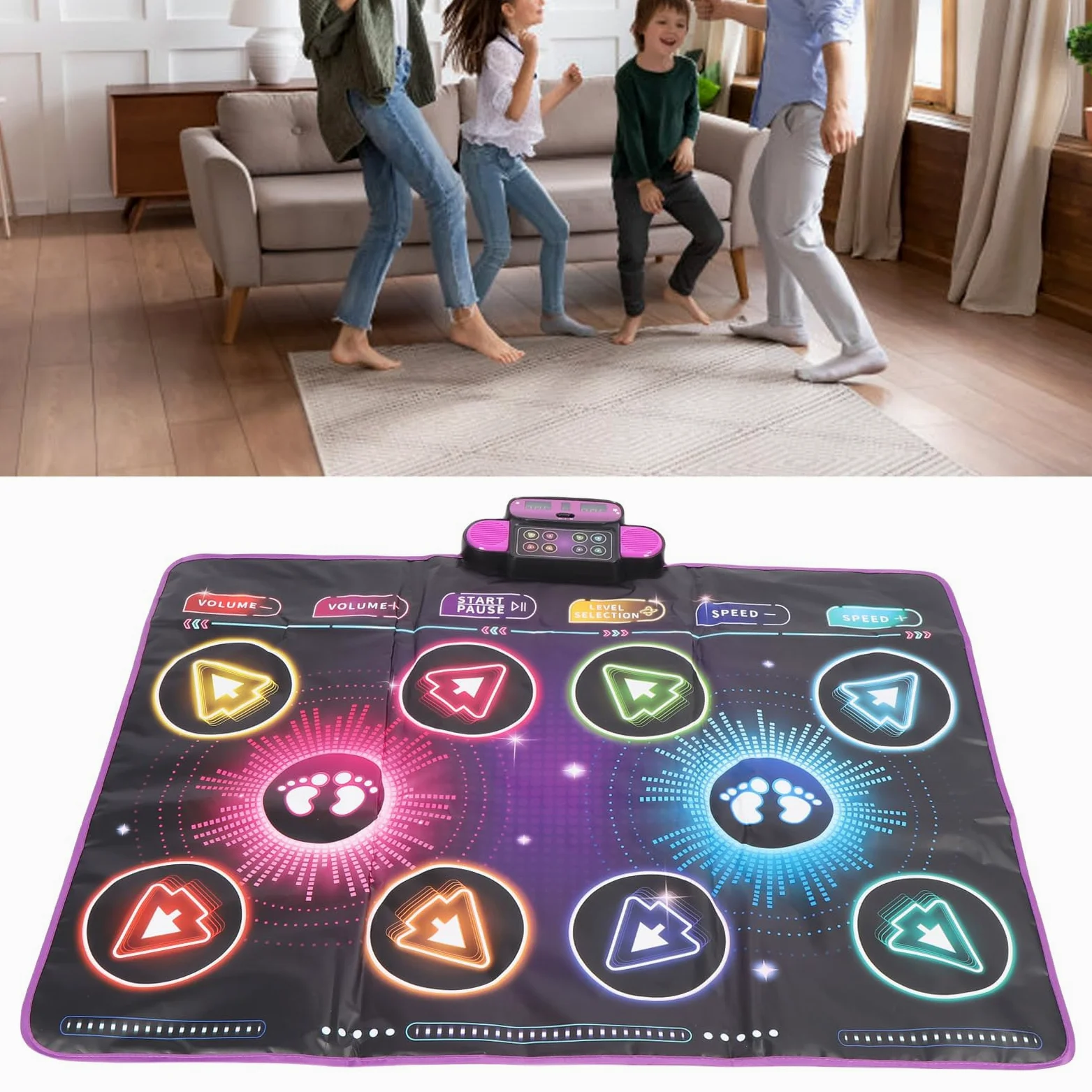 Tappeto da Ballo Elettronico, Tappetino Interattivo con Musica Integrata per 2 Giocatori – Divertimento Musicale per Uso Domestico, attività per Stimolare L'intelligenza e la