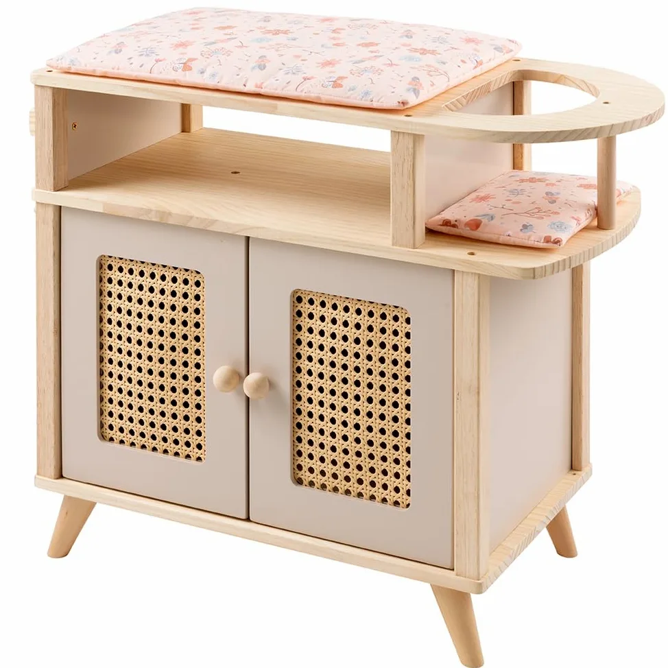 howa 2760 - Armadio per bambole in legno, con sedile per bambole, 2 grucce