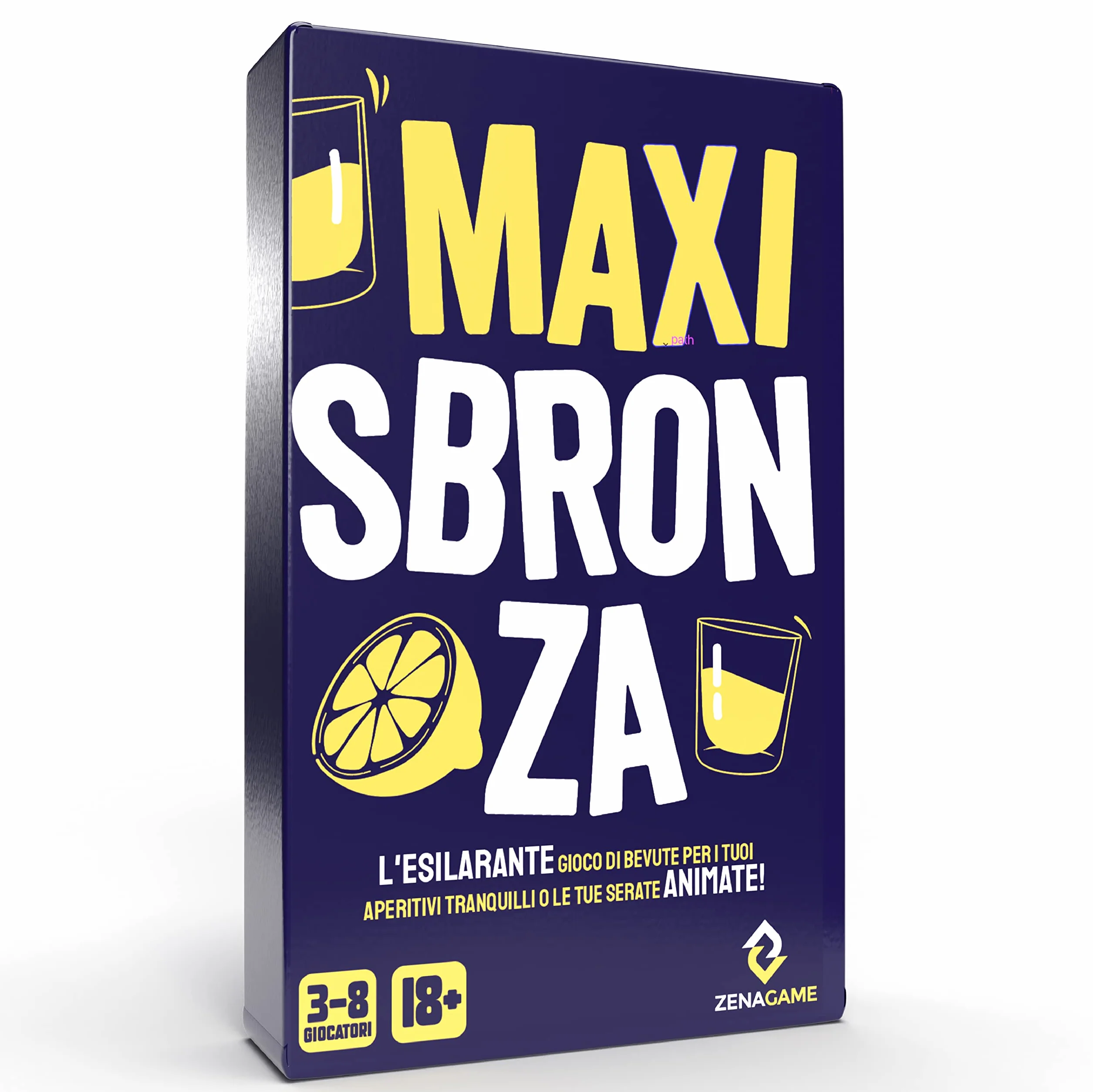 ZENAGAME Maxi Sbronza, Il Gioco Alcolico con Carte per Bere Italiano - Drinking Game da Tavolo per Adulti, per Feste