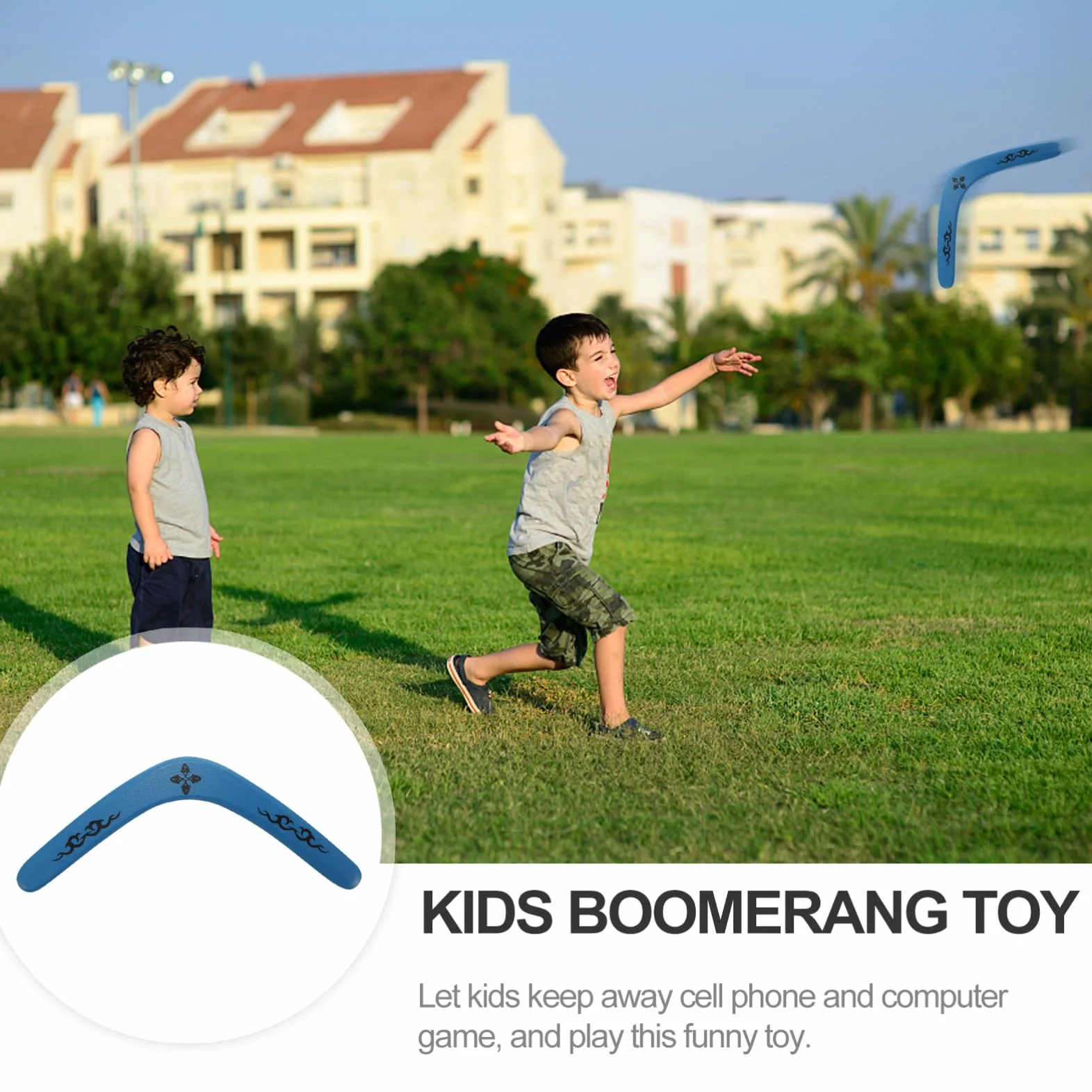 Boomerang in Legno Giocattolo per Design e Divertente, per Giochi All'aperto e attività Genitore-Figlio