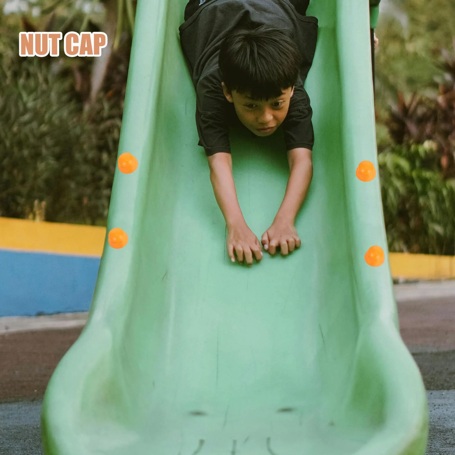 UPKOCH Tappi di Sicurezza per Bulloni Parco Giochi, Copridadi in Plastica Arancione, Set da 10 Pezzi, Protezione Attrezzature Bambini per Scivoli e Altalene All'aperto