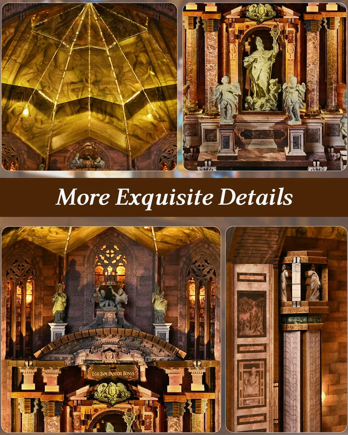 MiniCity Kit Book Nook, casa delle bambole fai da te, casa delle bambole, casa in miniatura per adulti, con luce LED, puzzle in legno 3D e fermalibri, decorazione e regalo (Duomo di Mliano)