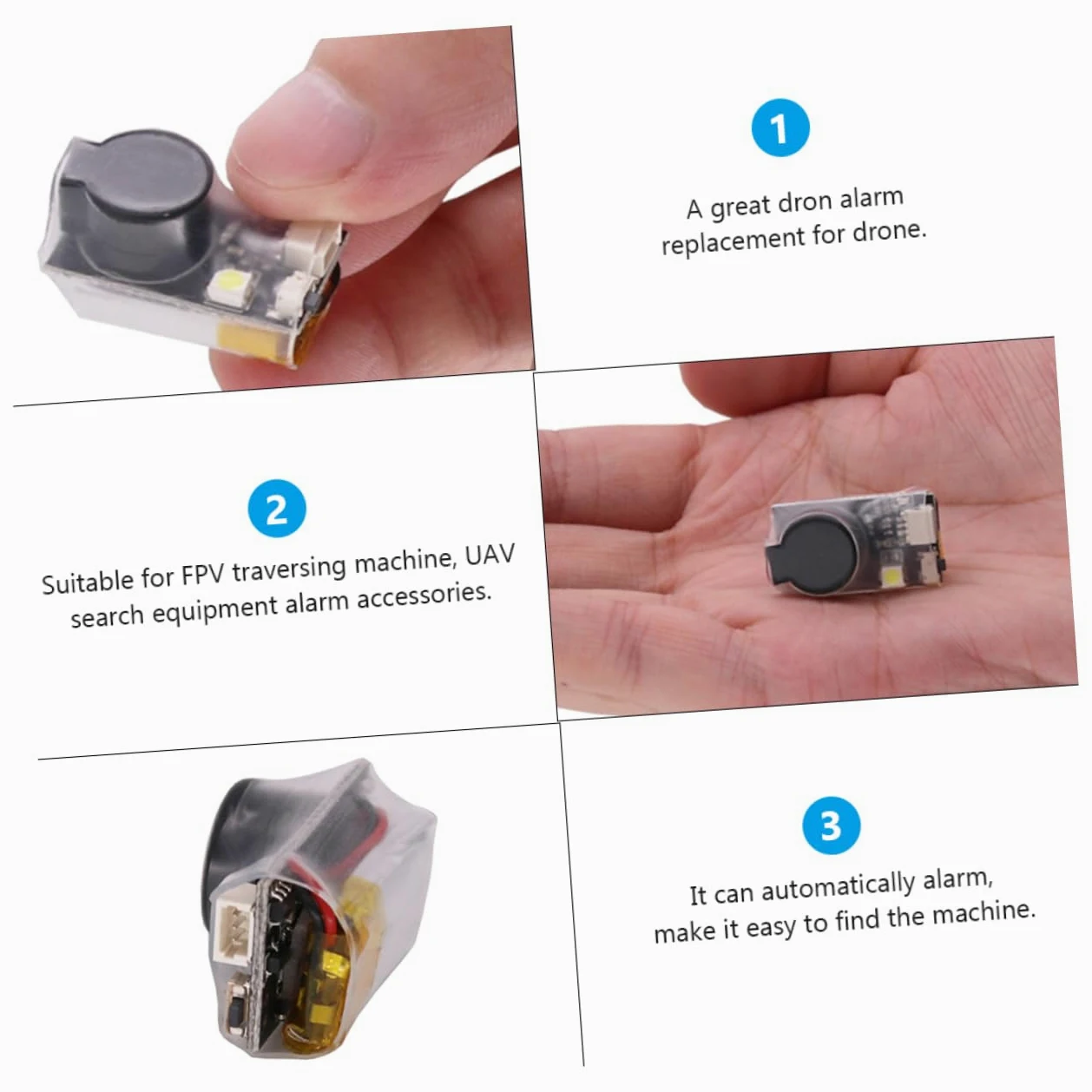 BESTonZON 3pezzi Allarme Per Drone Fpv Con Funzione Di Segnalazione Led Allerta Sonora Decibel e Leggero Compatibile Con Bf e Cf Flight Controllers Accessorio Per Racers e Piloti Di Droni