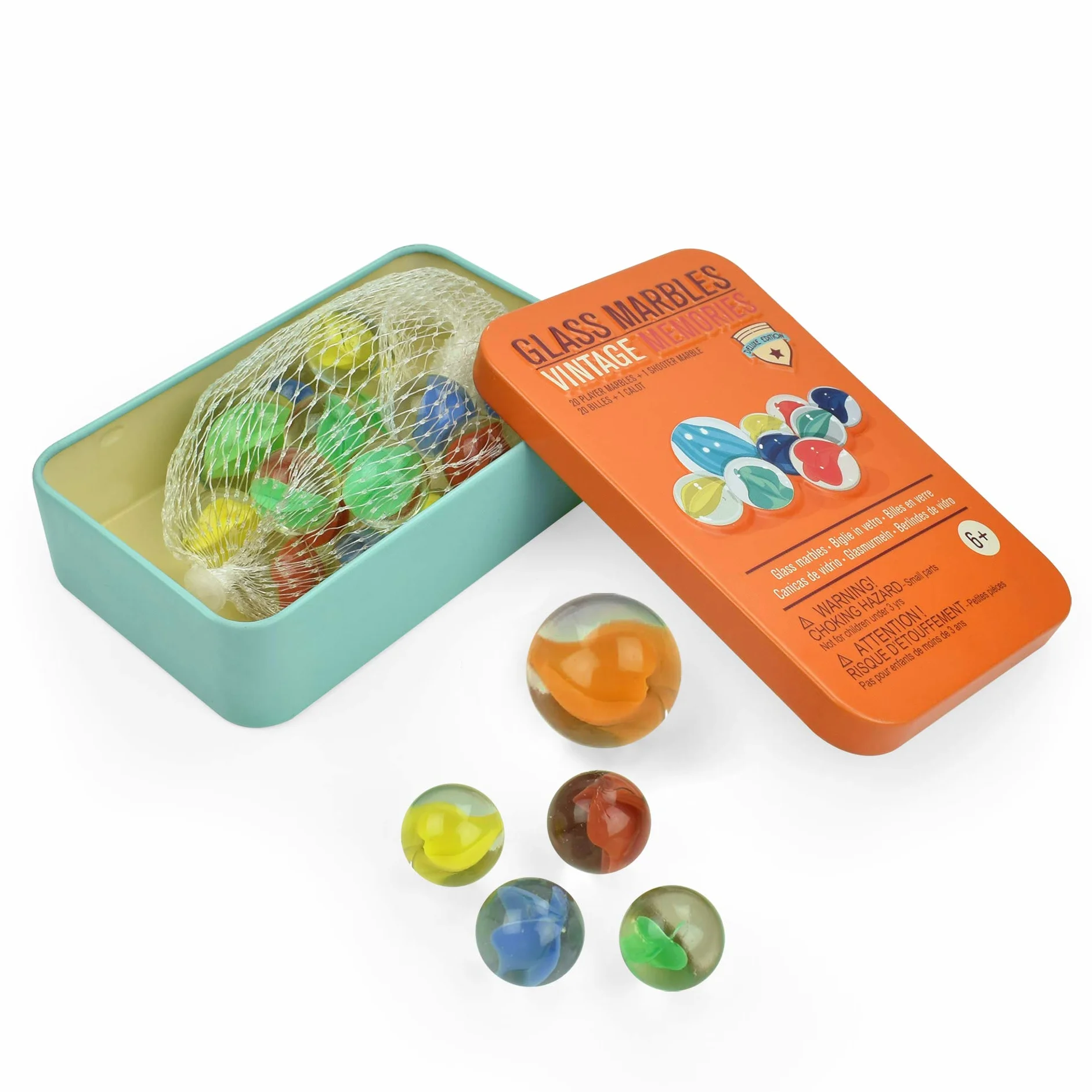 Legami Glass Marbles Biglie in Vetro 20 Biglie 1 Biglione 1.7 cm 2.5 cm