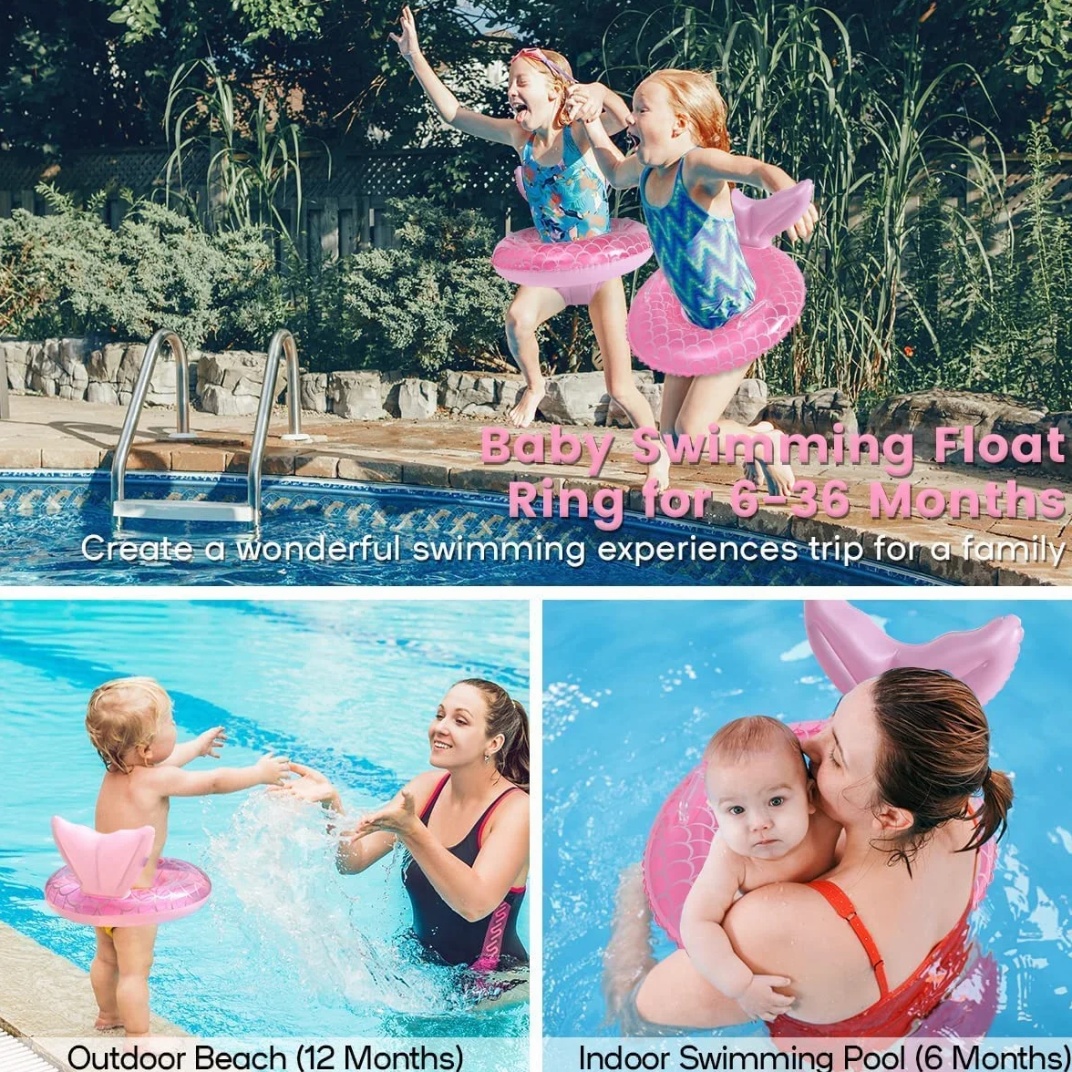 Pipihome Baby Anello di Nuoto per 6-36 mesi, Salvagente Neonato Gonfiabile per Bambini con Sedile, Ciambella Gonfiabile Accessori per il Della Piscina per Neonati e Bambini Piccoli