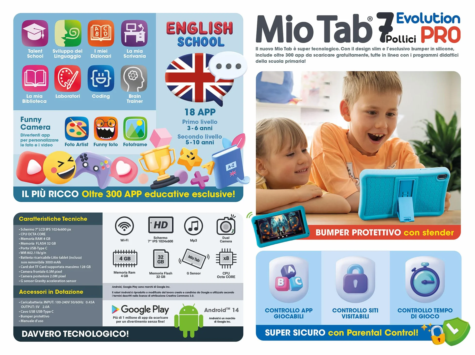 Liscianigiochi Hi Tech Educativo Mio Tab Pro 7