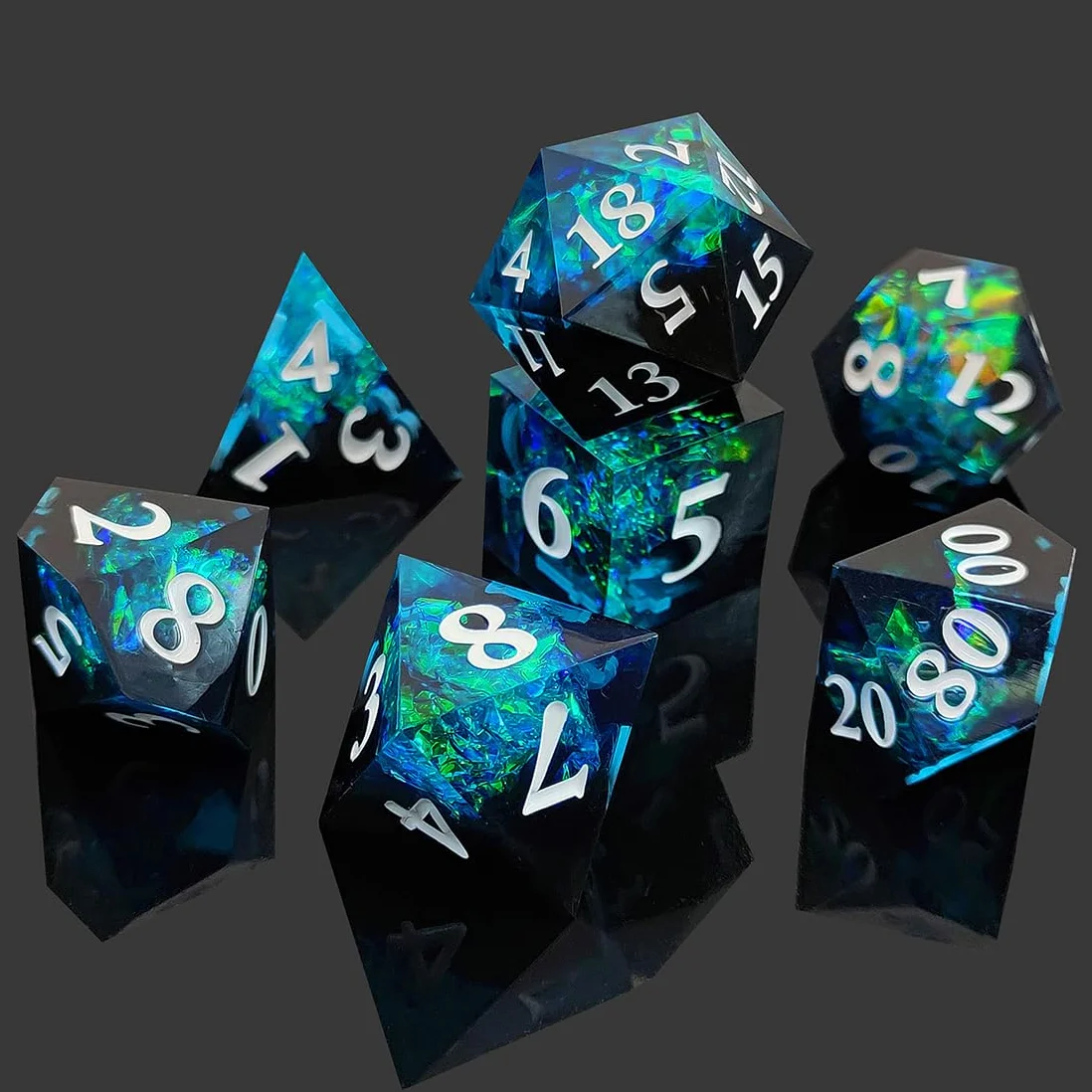Stampi Silicone Dadi D&D, Stampo Dadi Poliedrici per Giochi di Società, Stampini Resina Epossidica Dadi Poliedrici, Dice Resin Molds per DND RPG MTG Dungeon and Dragons Gioco (Dadi D&D)