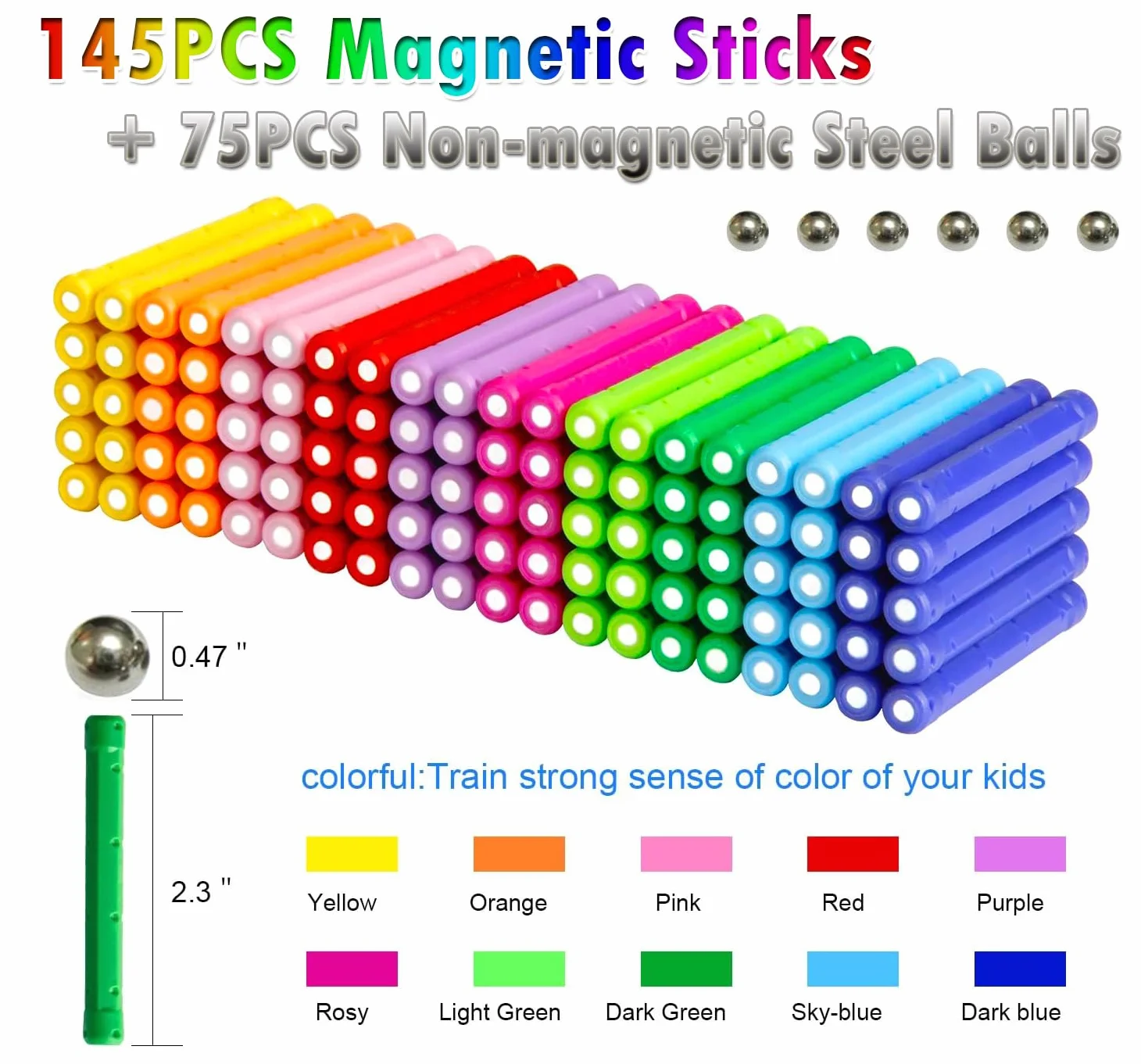Puzzle blocchi magnetici 220 pezzi kit costruzione educativi per bambini gioco impilabile mattoni e bastoncini