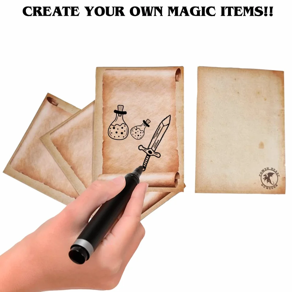 Dungeon Libro Dungeons and Dragons 5a Edizione, Compendio Tascabile, Libro degli incantesimi, Guida del Dungeon Master, Giochi di Ruolo, D&D 5e, Set di Dadi, DND, + 50 Lettere Pergamena.