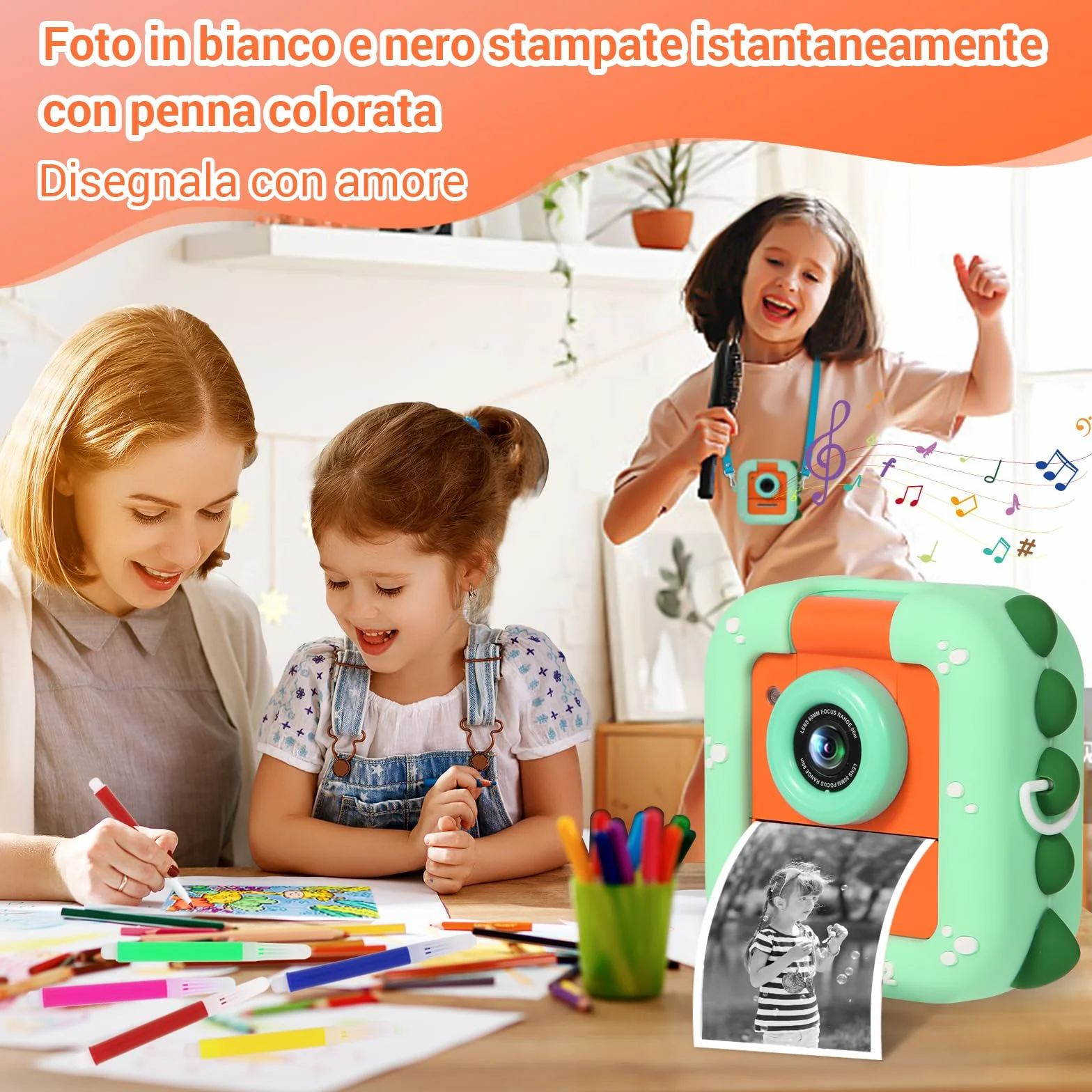 ZUEOKAI Fotocamera Istantanea Bambini 2,4" 180° Flip Obiettivo 32GB