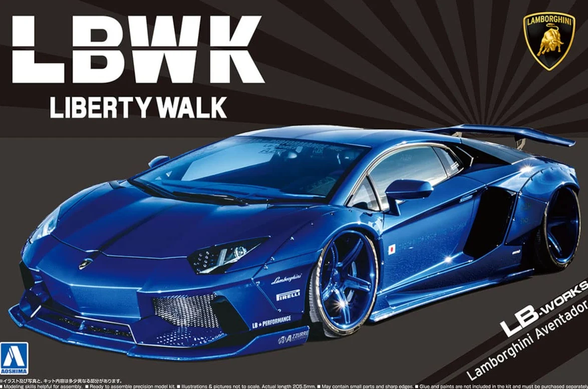 Aoshima LB Works - Modellino Lamborghini Aventador (Ver. 2) in scala 1:24