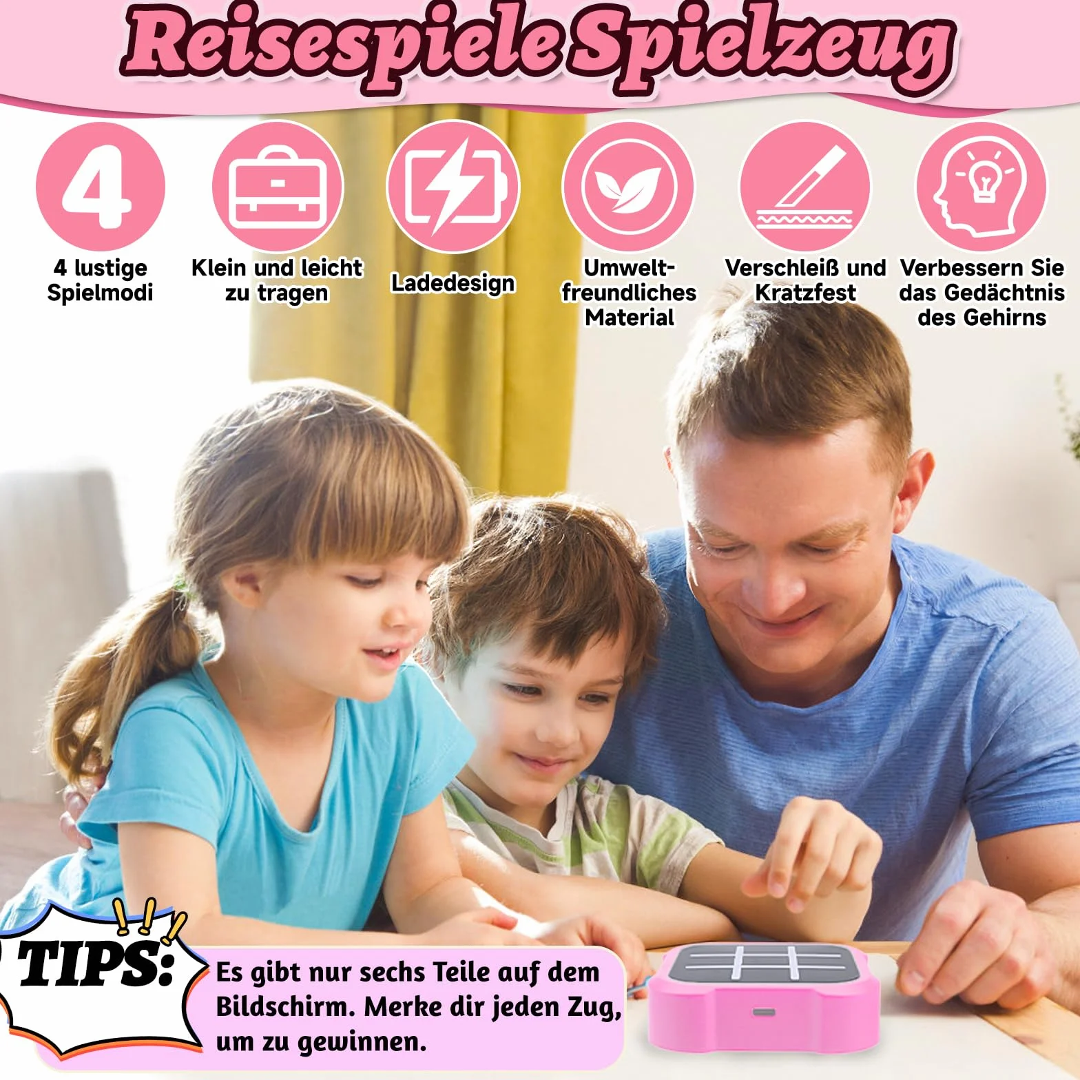 Gioco Elettronico, Portatili Giochi di Puzzle Smart Games per bambini, 1/4 Giocatori Giochi Per Famiglie Scacchiera Gioco Digitale, Giocattoli Fidget Portatili Educativi Da Viaggio.