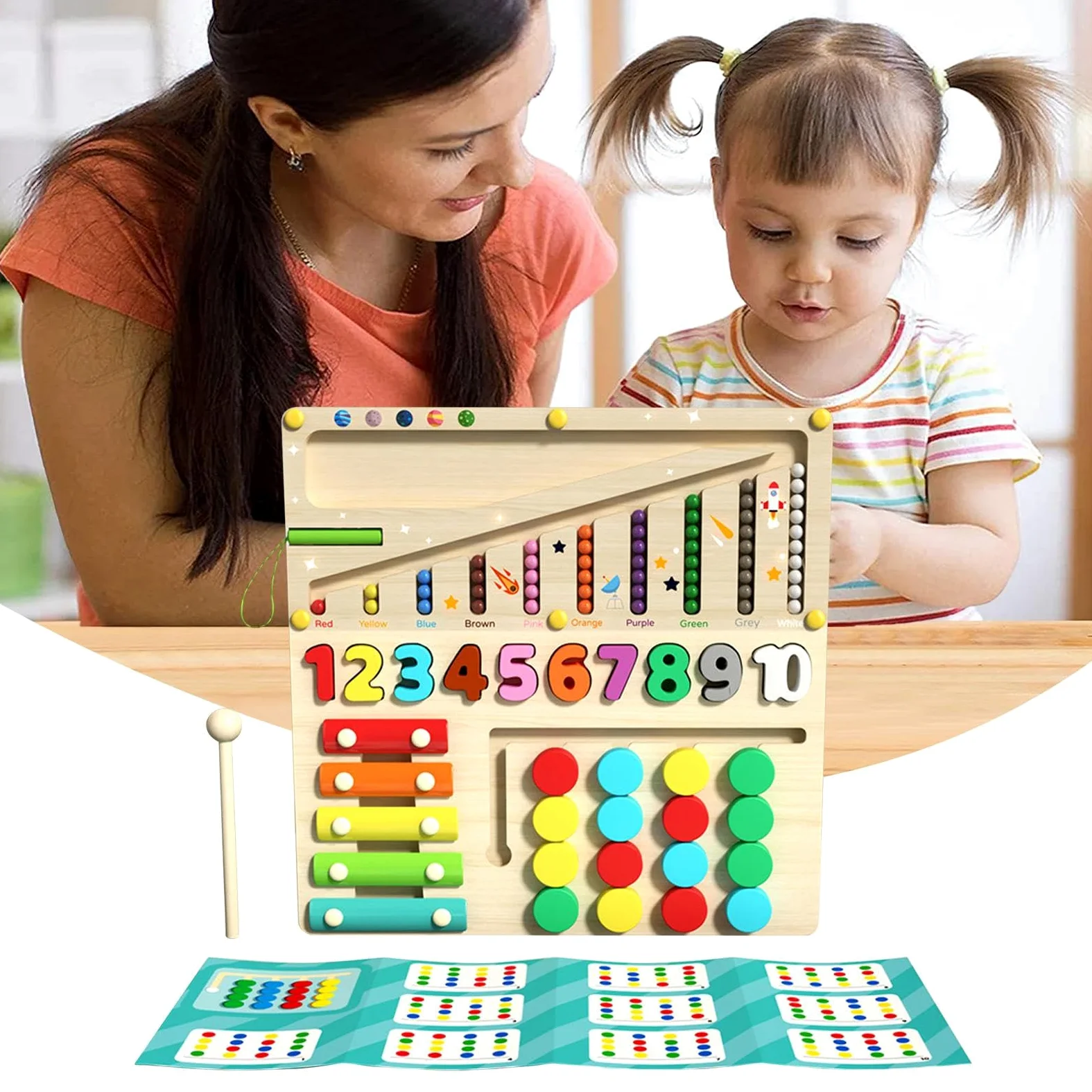Giochi Di Incastri Per Bambini Labirinto Sensoriale Con Perline In Legno Da | Giocattolo Educativo Multifunzione Per Asilo Casa Viaggi