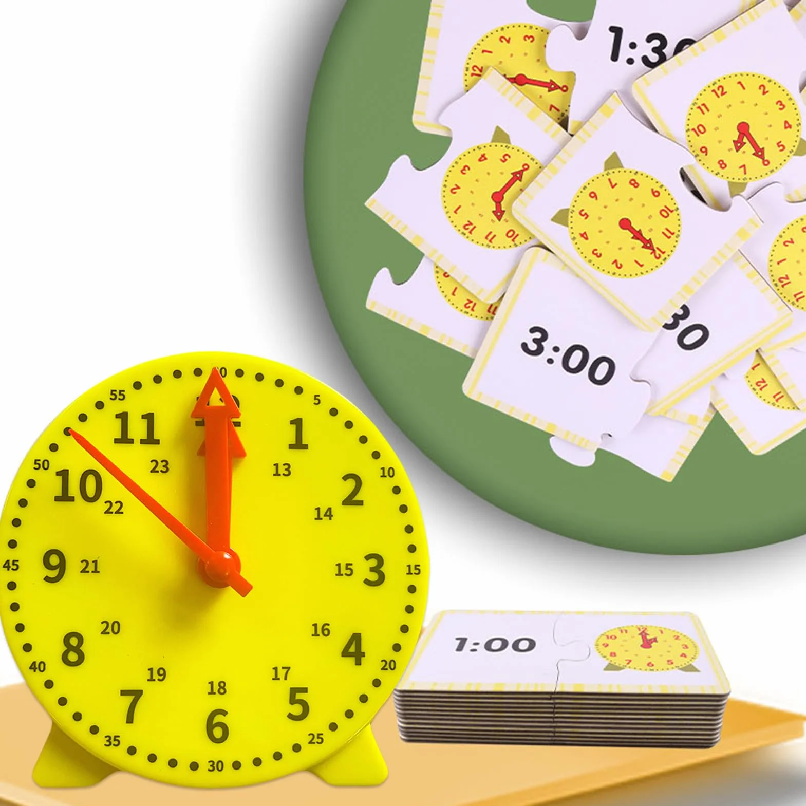 Orologio Educativo per Bambini, con Lancette Ore e Minuti, Didattico per Imparare